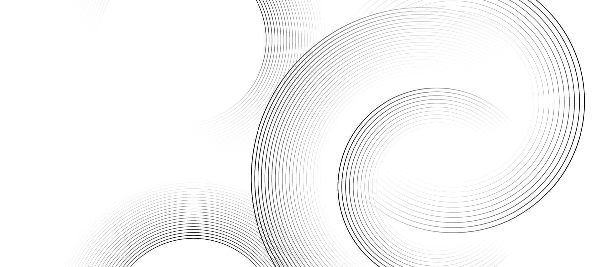 White abstract background with circular lines, technology futuristic template. vector
