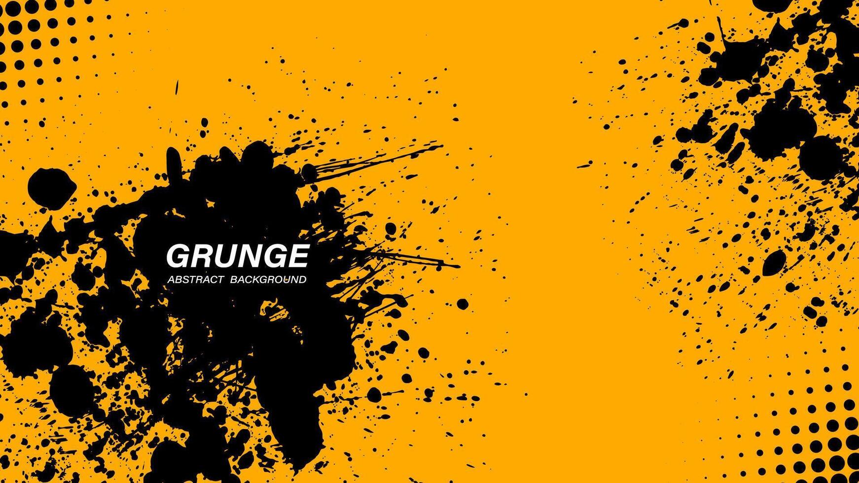 Black and Yellow abstract background with grunge texture. vector