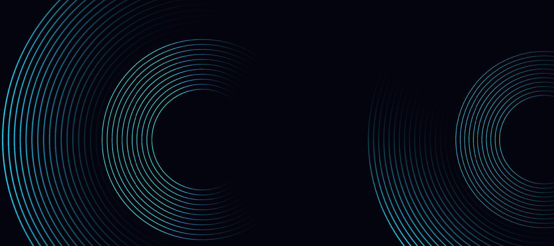 Blue abstract background with circular lines, technology futuristic template. vector