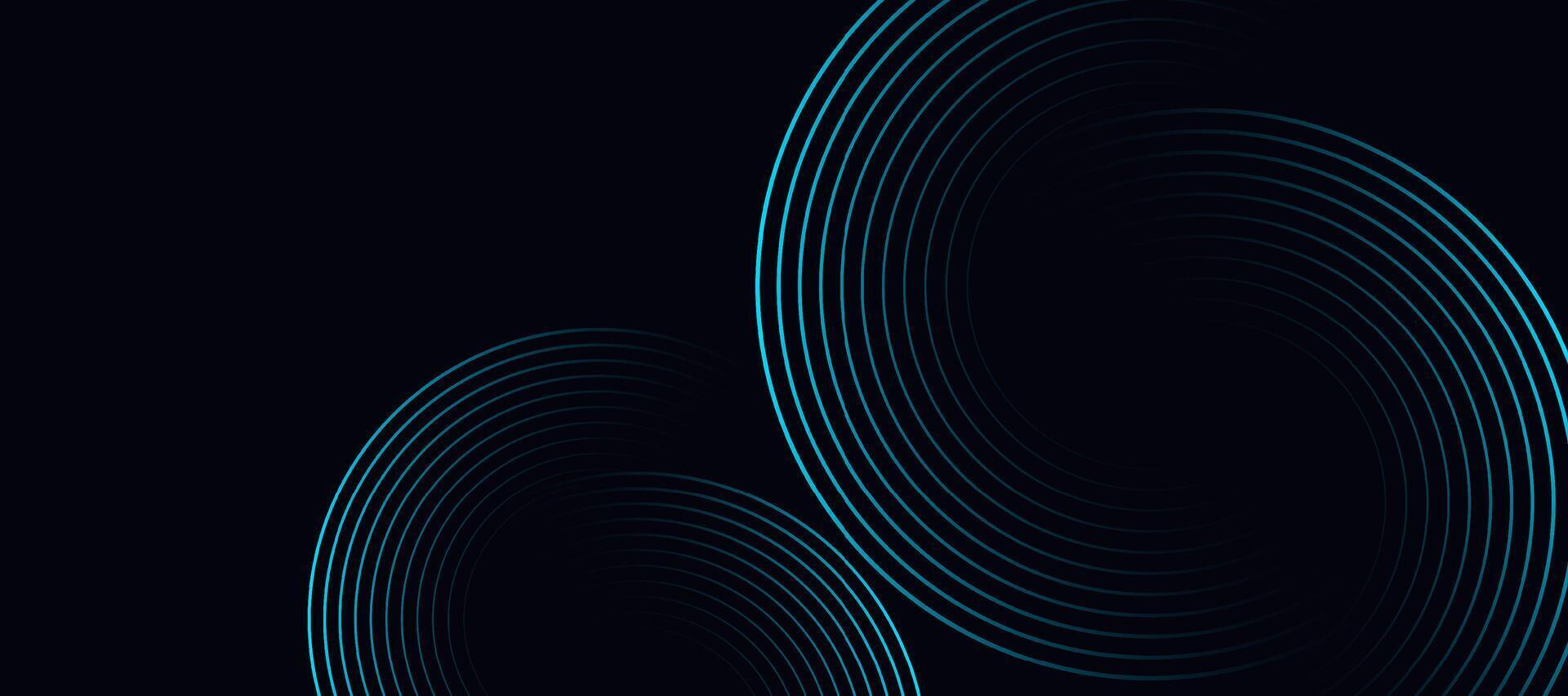 Blue abstract background with circular lines, technology futuristic template. vector