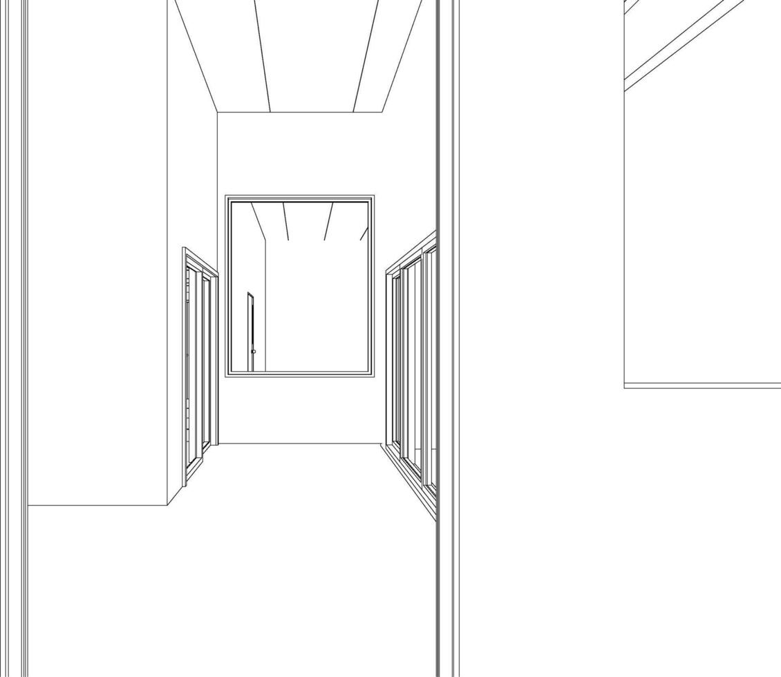3D illustration of building project vector