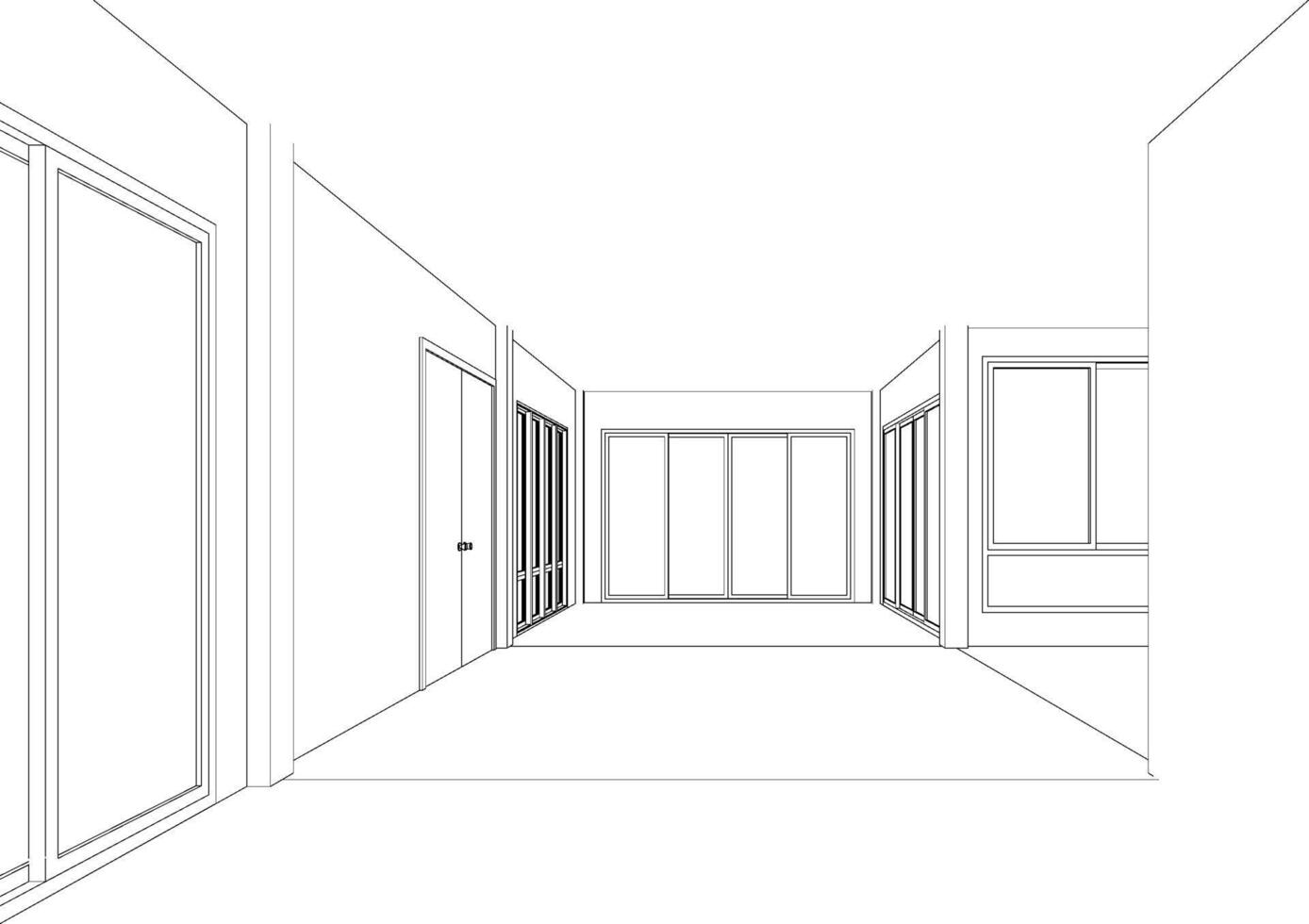 3D illustration of building project vector
