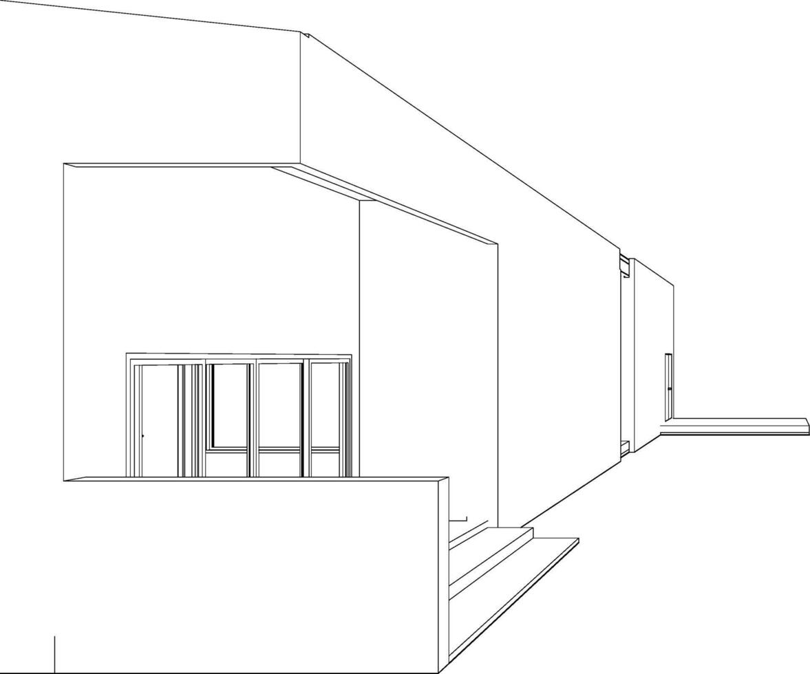 3D illustration of building project vector