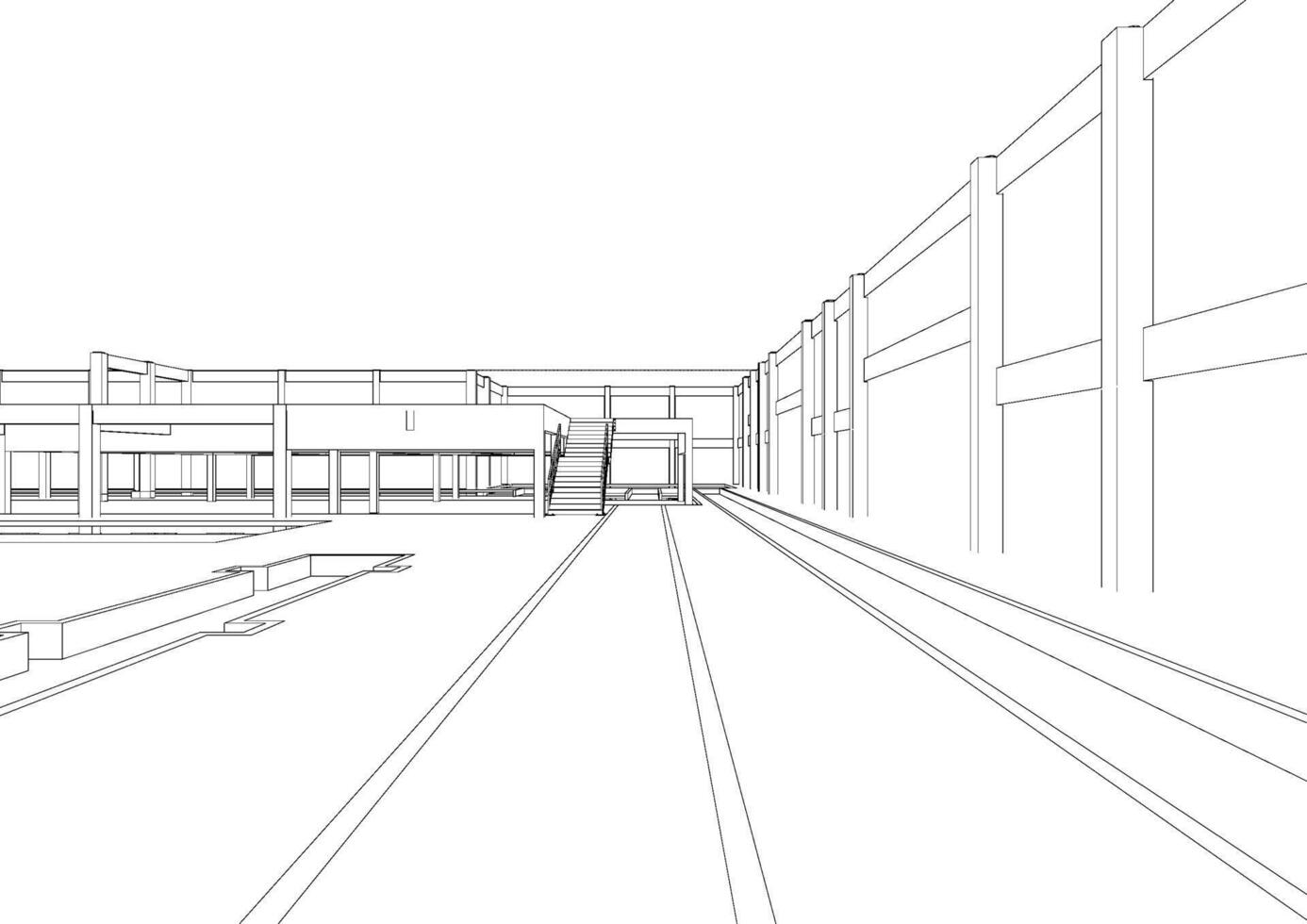 3D illustration of building project vector
