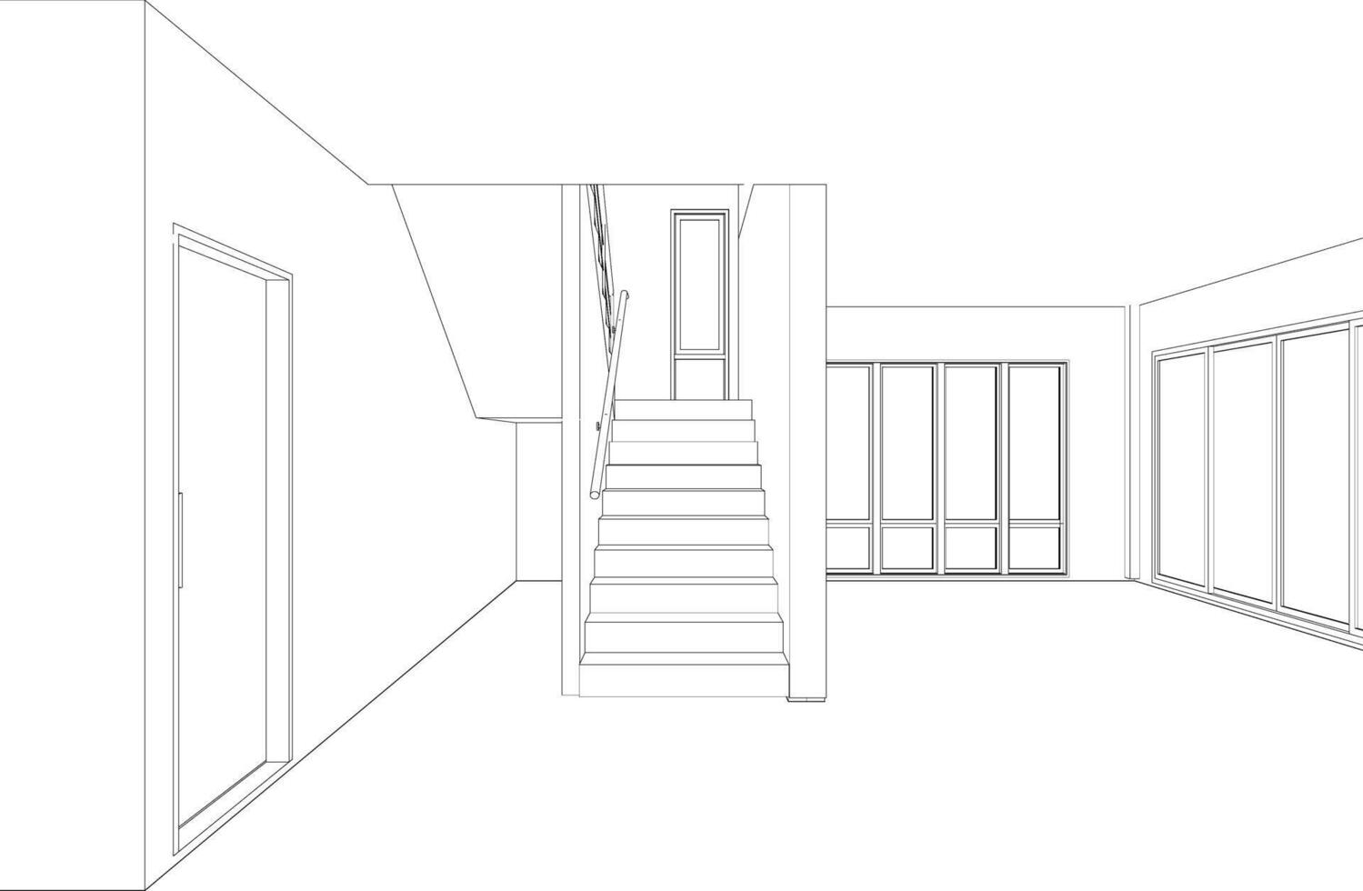 3D illustration of building project vector