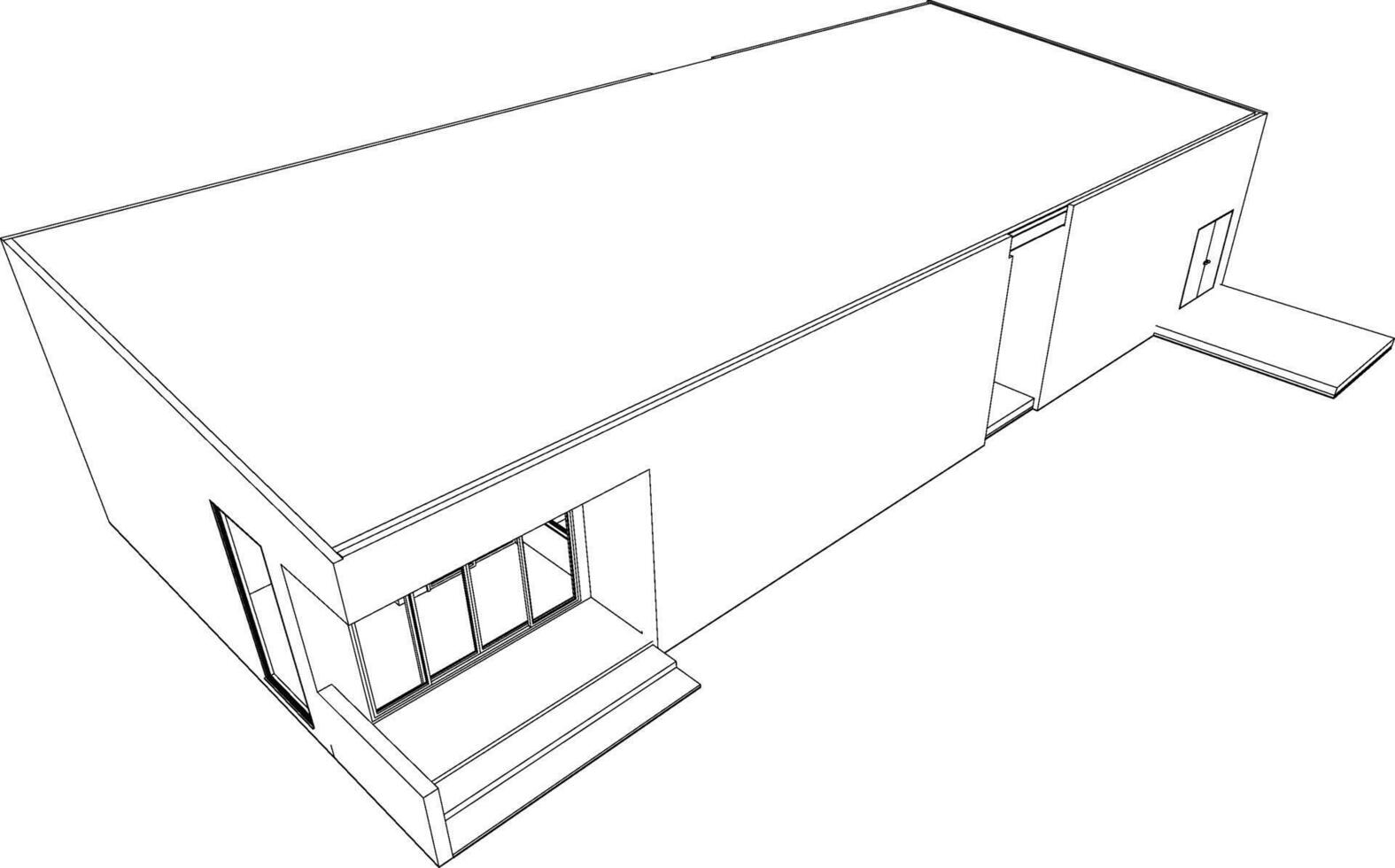3D illustration of building project vector