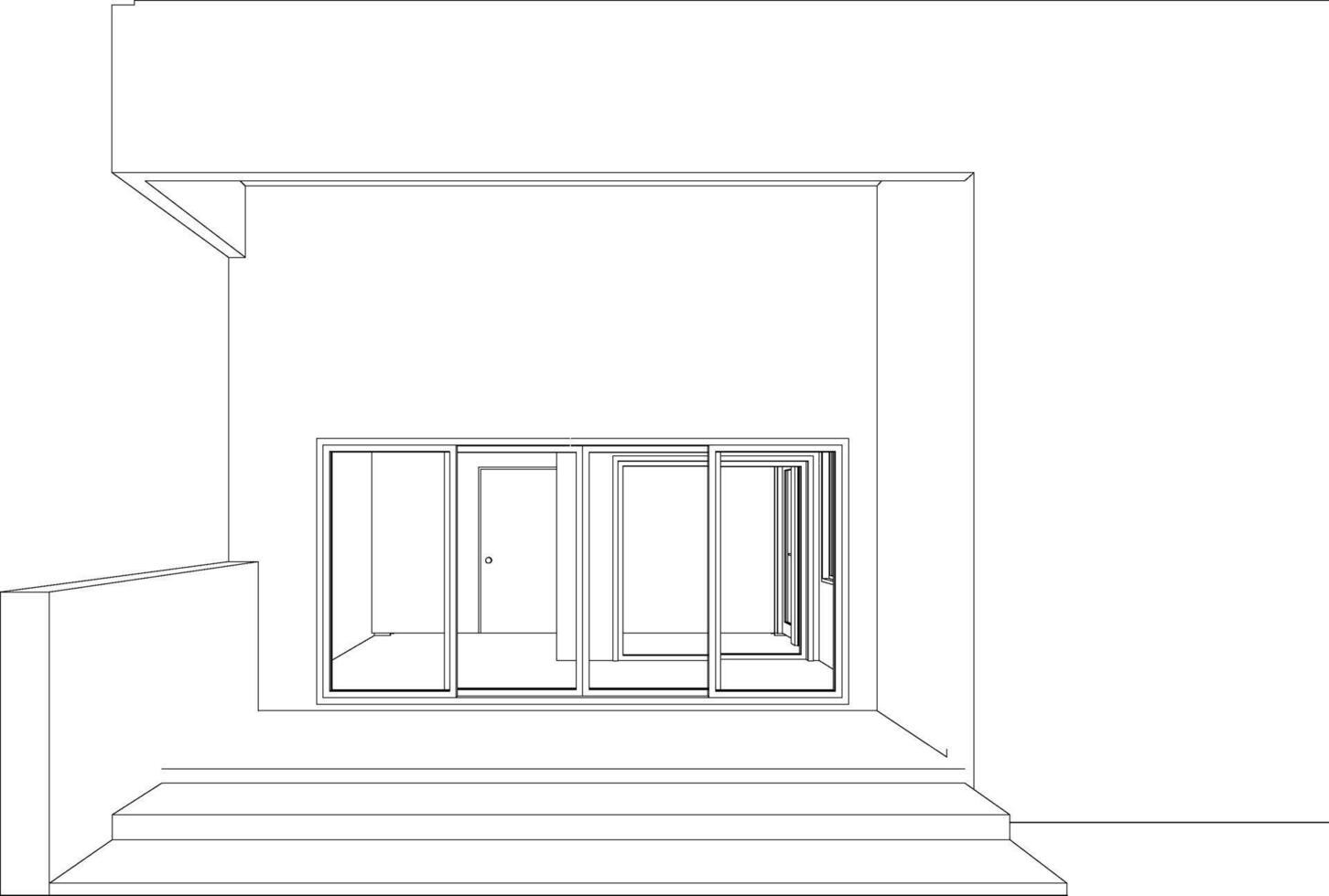 3D illustration of building project vector
