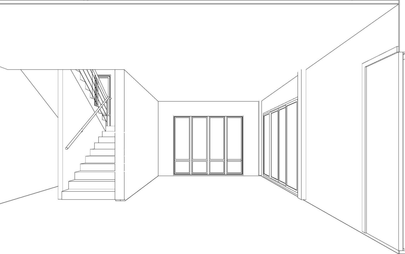3D illustration of building project vector