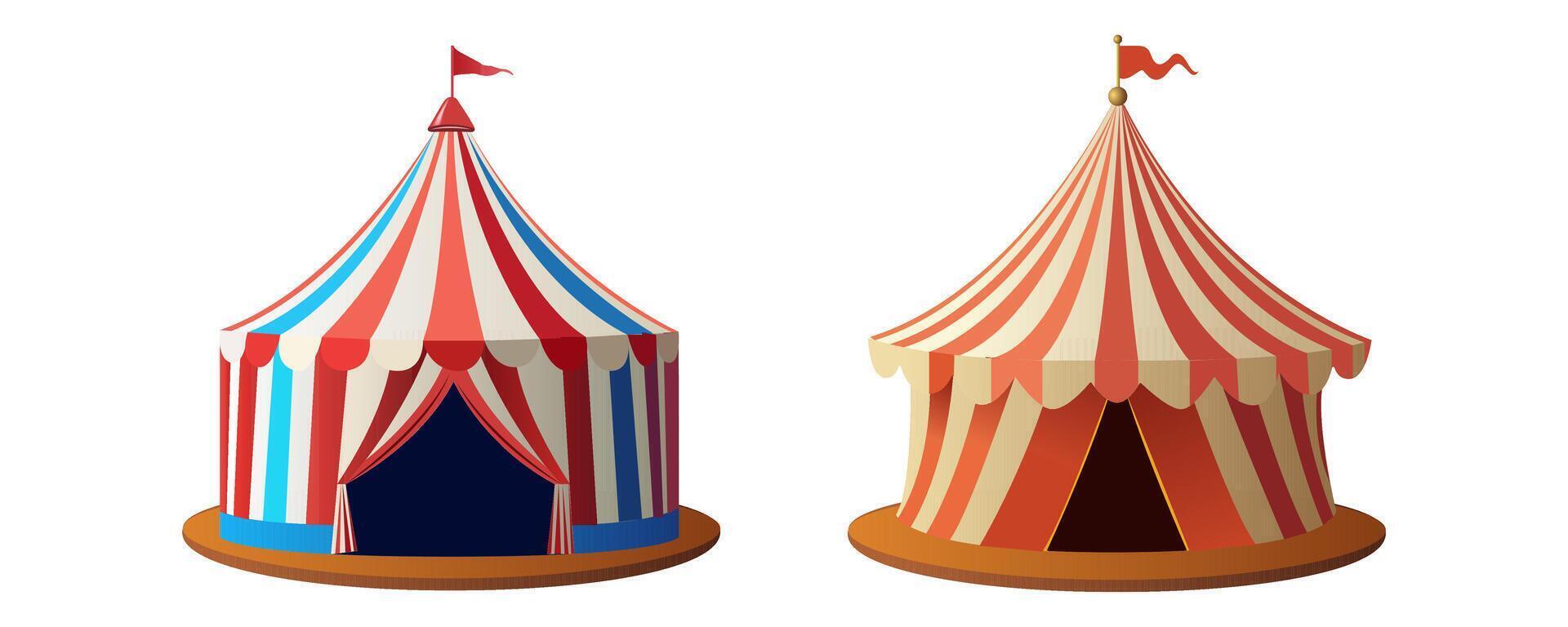 Circus tent isolated on white background vector