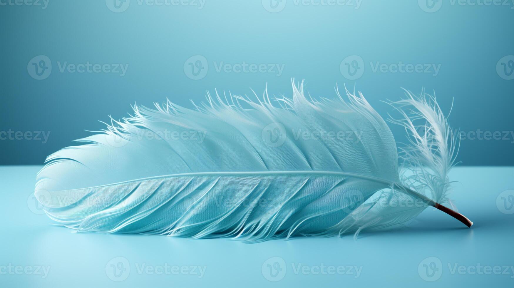 Feather blue fur copy space background photo