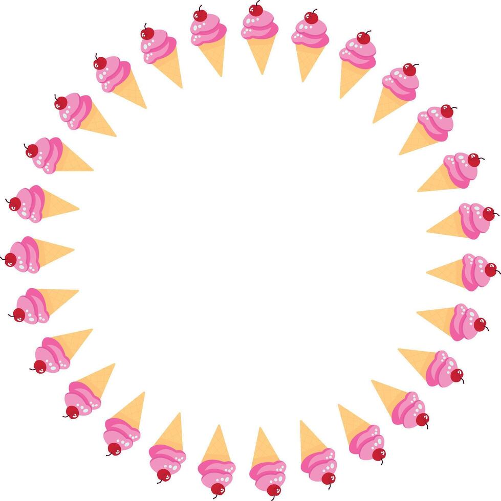 ice cream, illustration, for backgrounds and textures, frame, circle vector