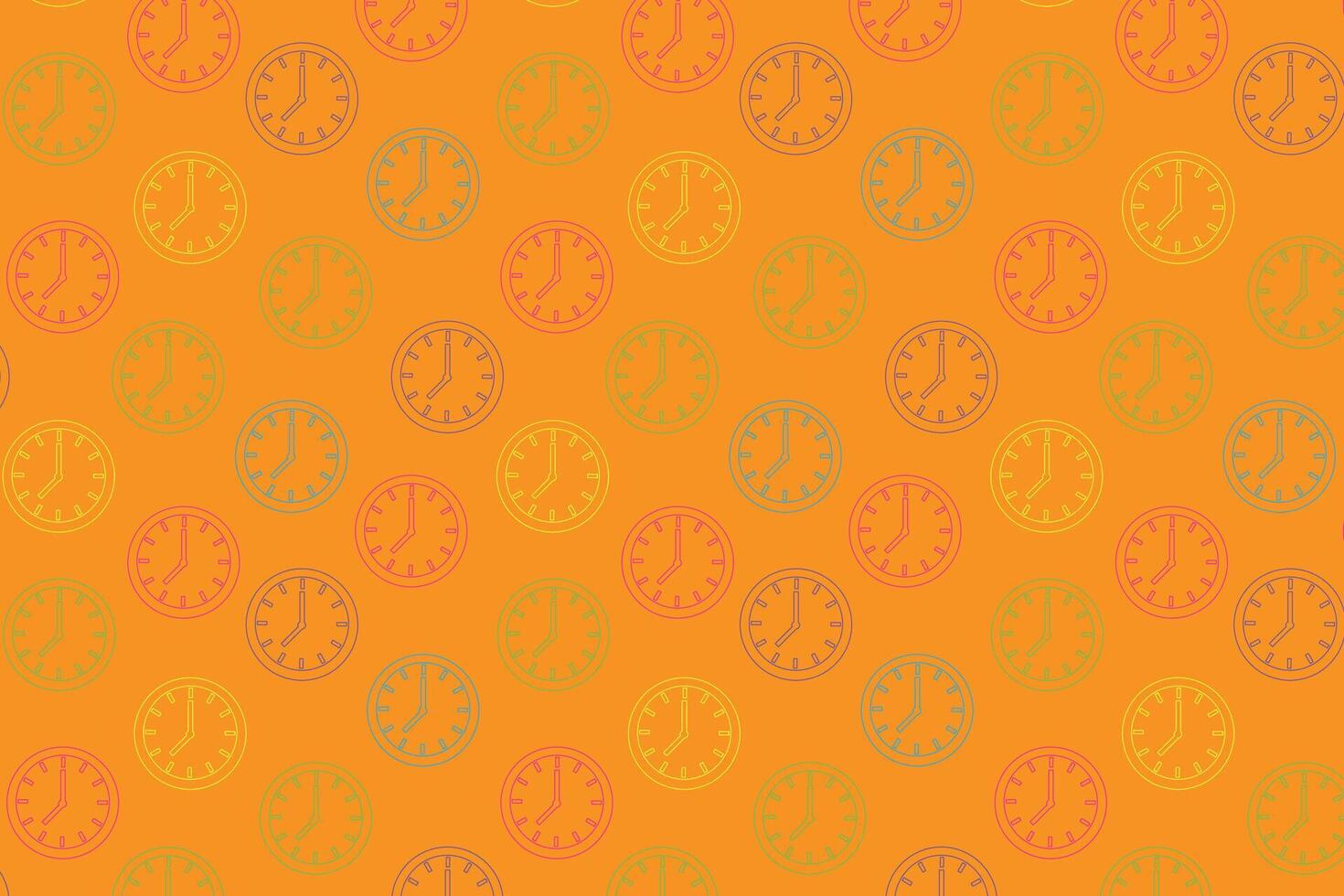 clock pattern with minimalist illustration of a clock vector