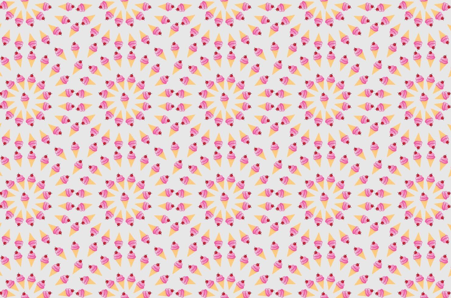ice cream illustration pattern, with ice creams on backgrounds in a harmonious color palette, for backgrounds and textures vector