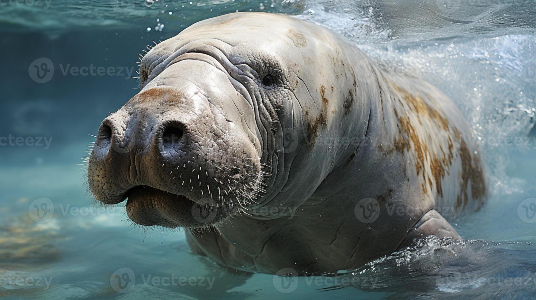 Dugong animal sea water tropical marine fish photo