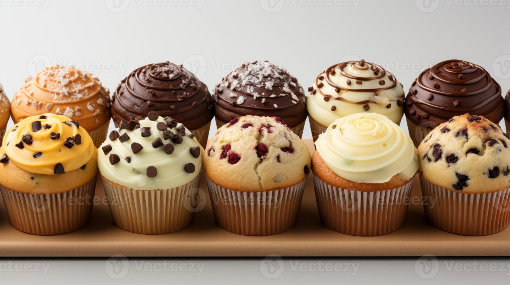Mini muffin cup cake chocolate chips bakery breakfast photo