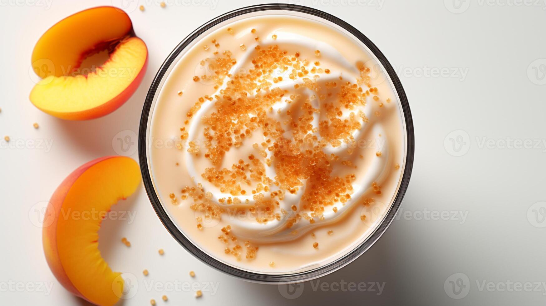 Peach tropical smoothie juice fresh fruity dessert shake photo