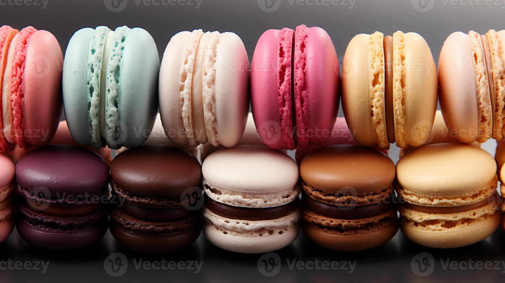 Mini macaroon cake sweet sandwich cream cookies biscuit photo