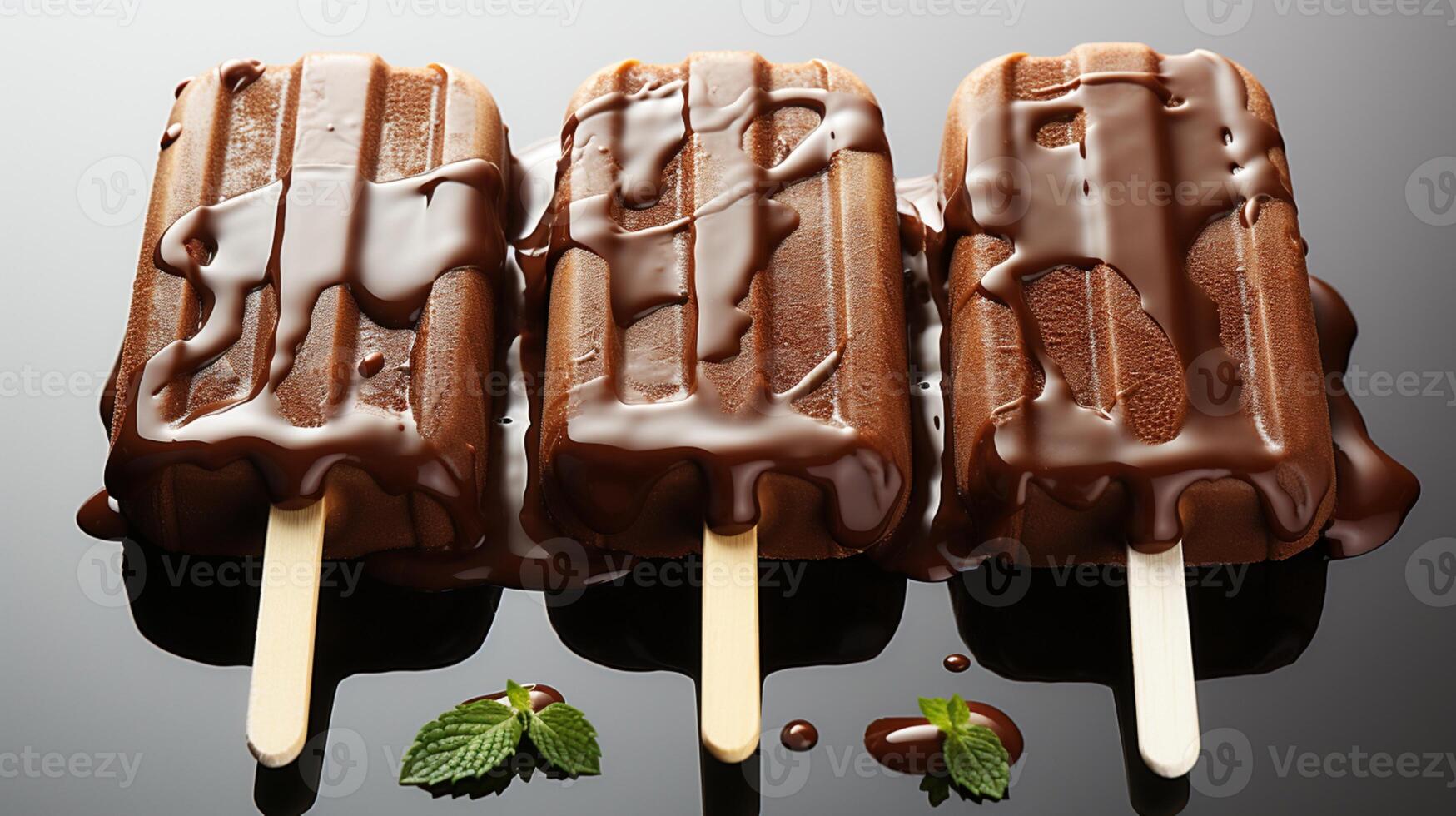 Chocolate Popsicle ice stick dessert vegetable on summer time photo