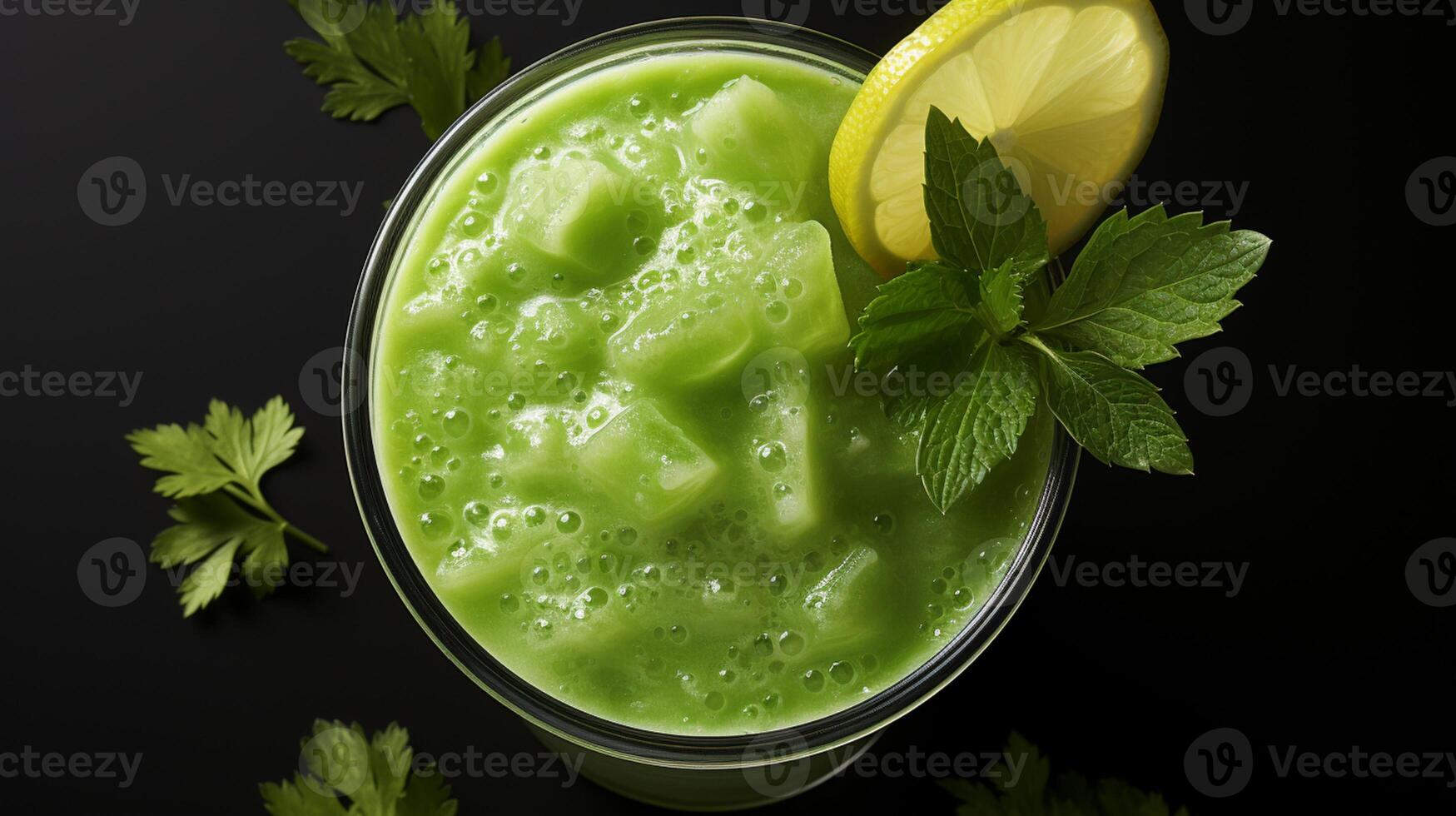 Celery smoothie fruit shake healthy drink breakfast photo