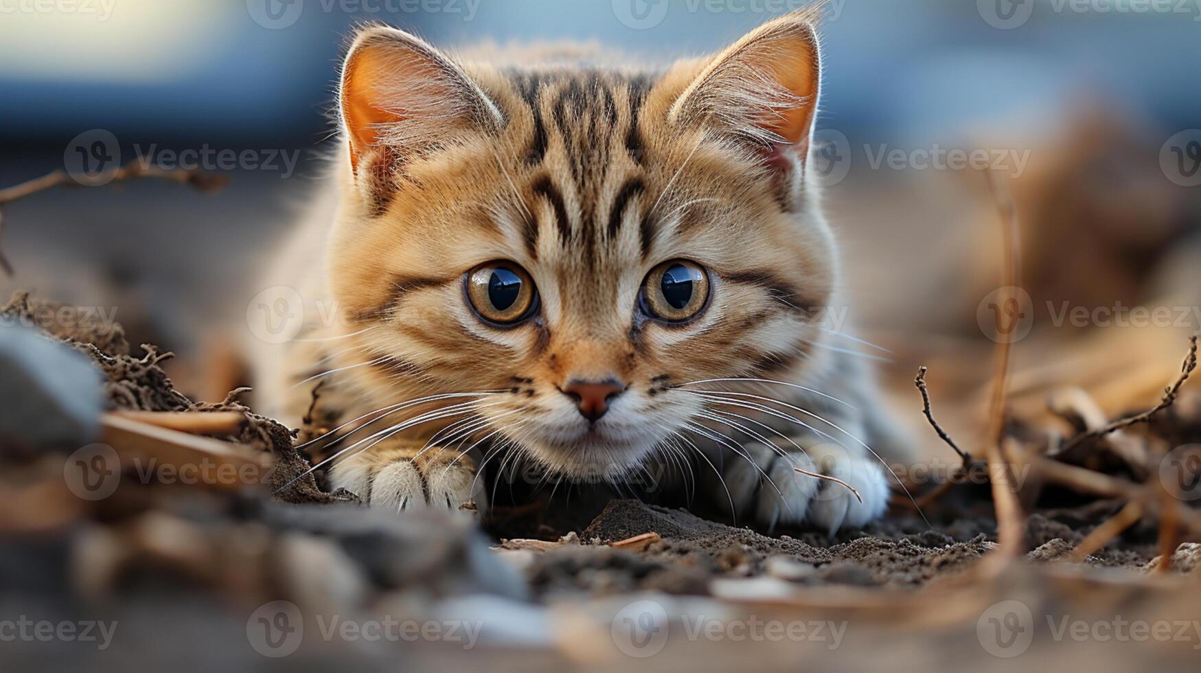 Baby cat lazy time funny kitten playful little paw photo