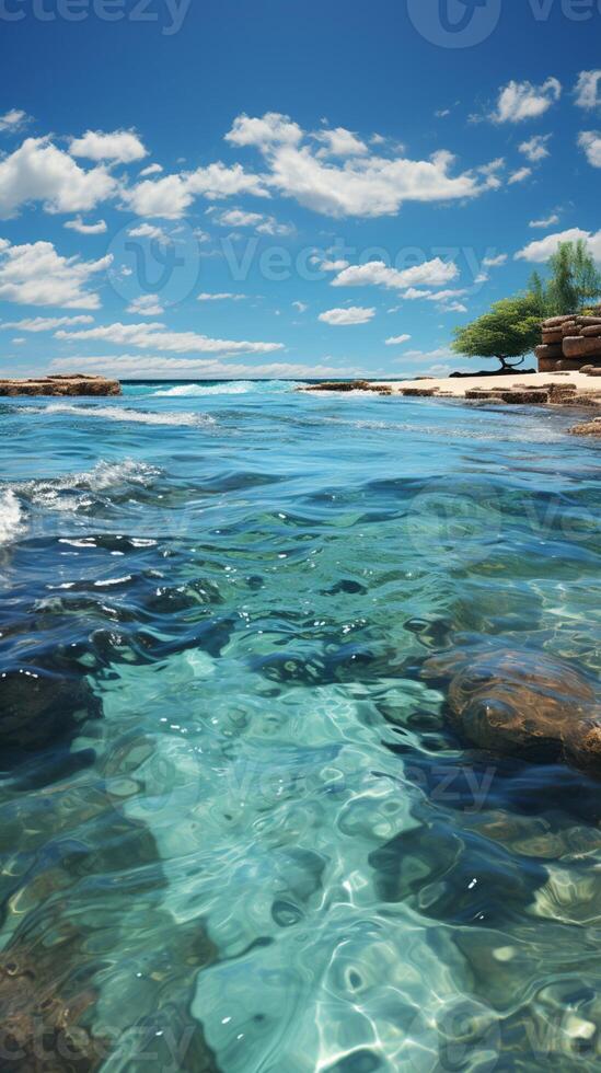 Beach blue water sea nature summer time photo