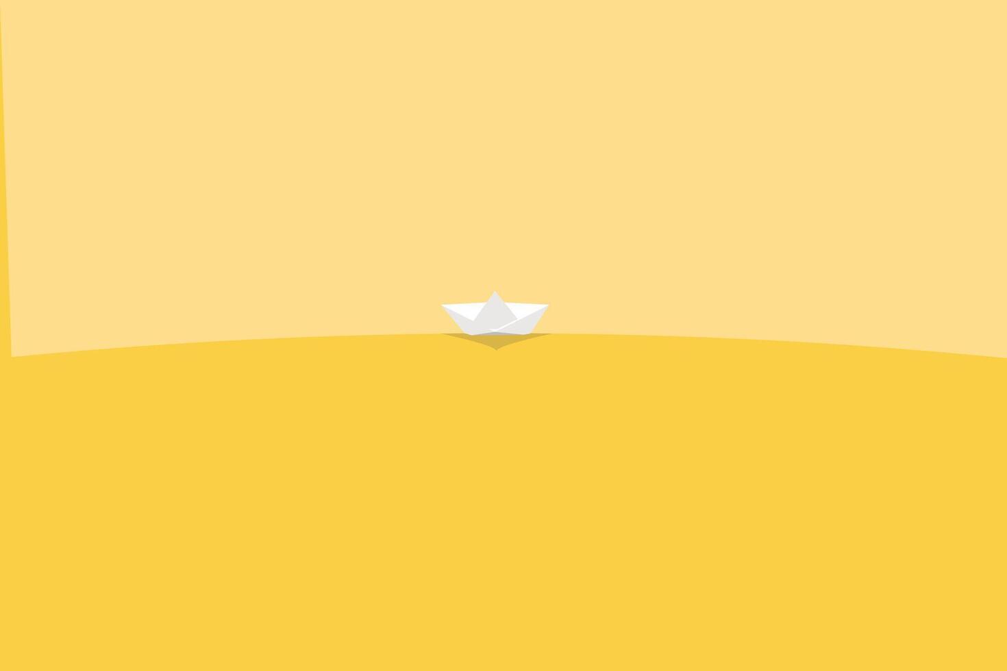 Paper boat survive. concept of Risk taker, threats or challenge to success, overcome difficulty or problem in crisis, determination or adversity vector