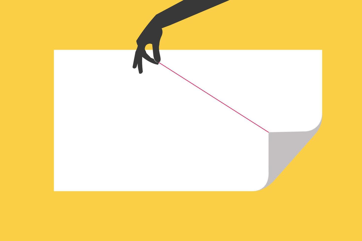 Curl corner of white paper on yellow background vector