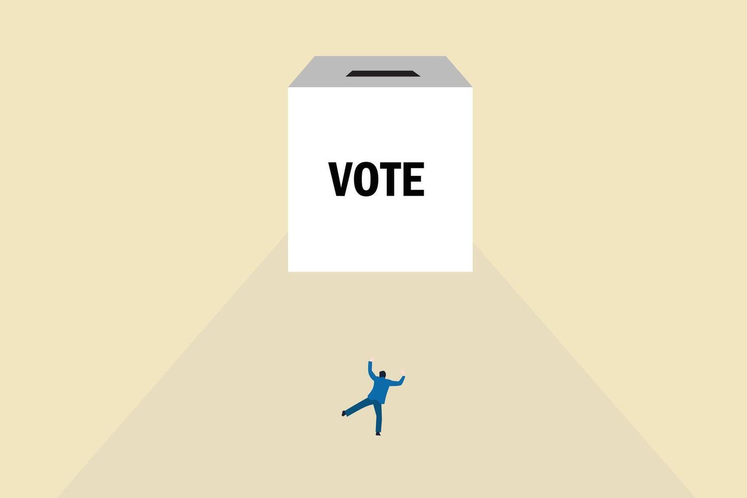 People happy vote into the box. concept of Election, Democracy, Freedom of speech, and opinion vector