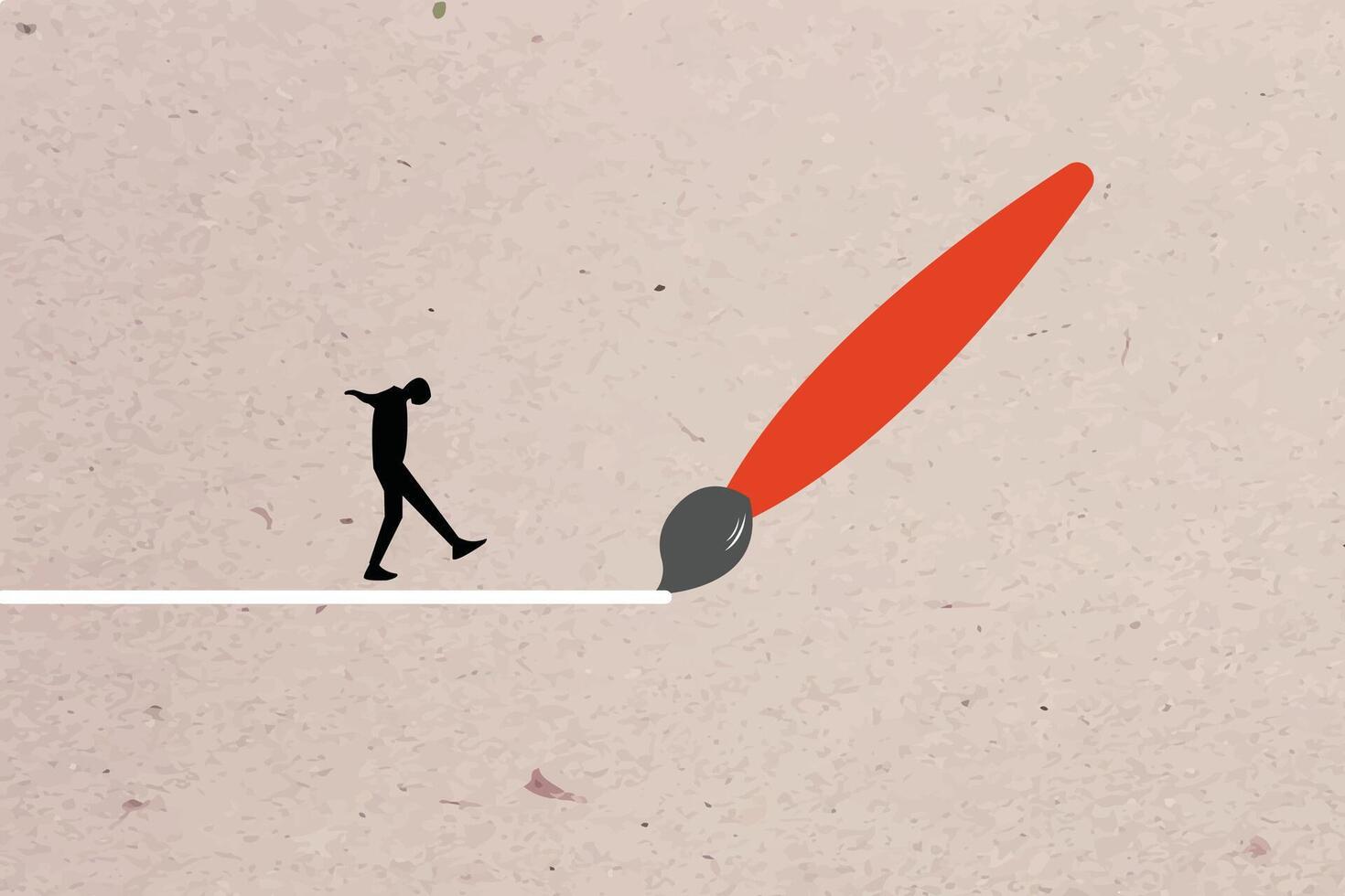 Businessman walking follow the path. concept of strategy, mission, success, thinking vector