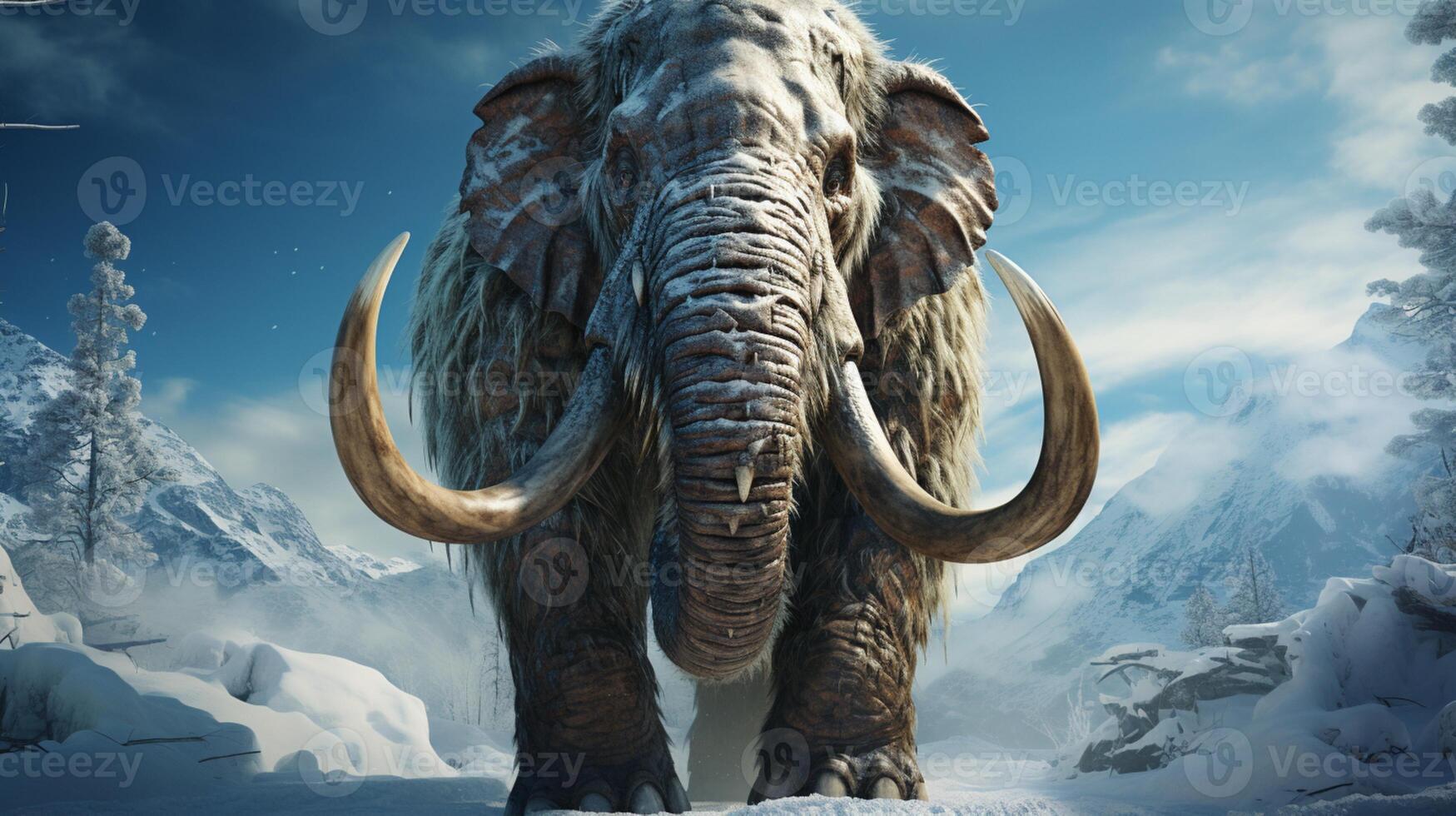 Mammoth ancient extinct animal mountain ice photo