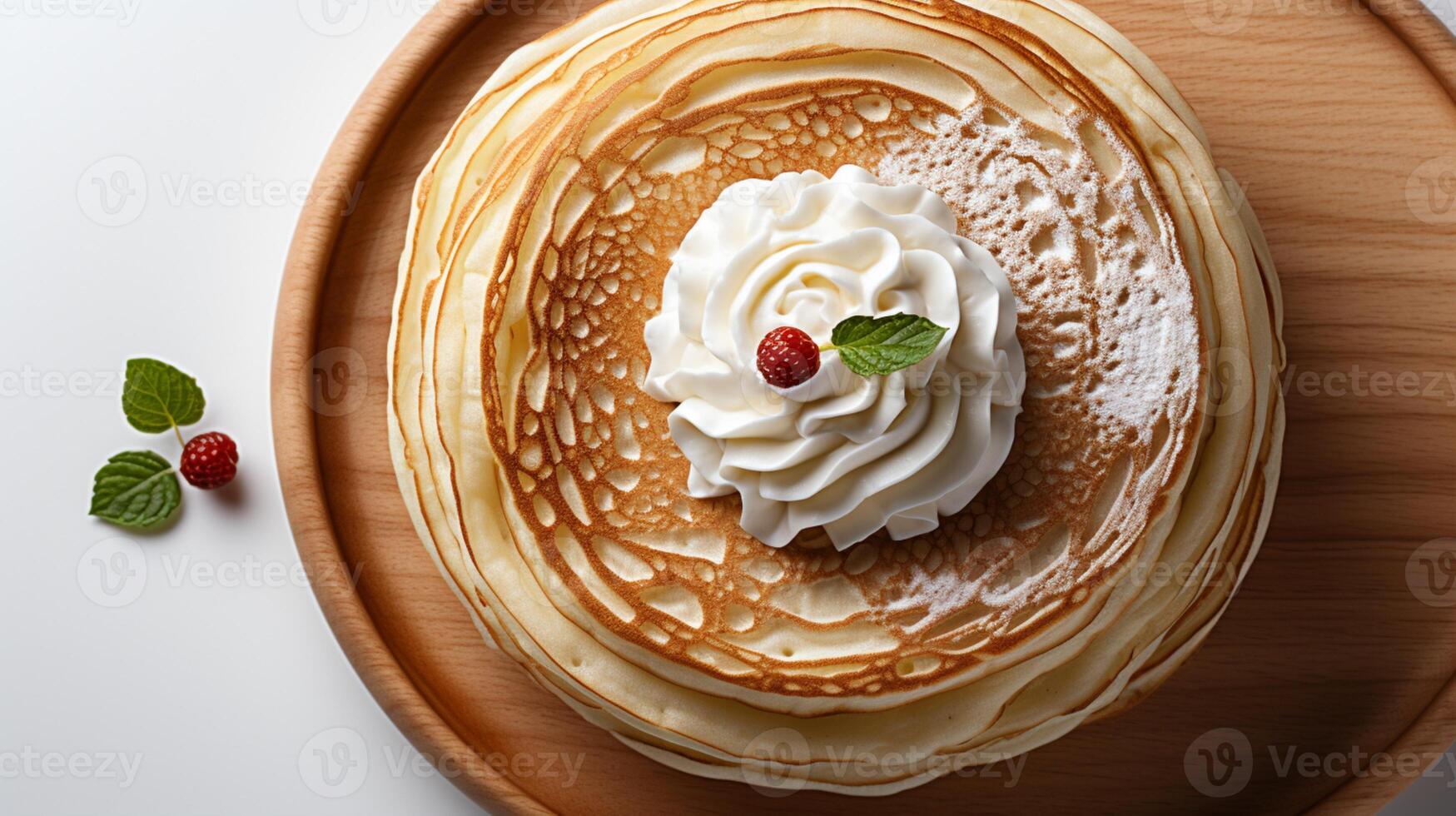 Thin pancake simple breakfast snack meal photo