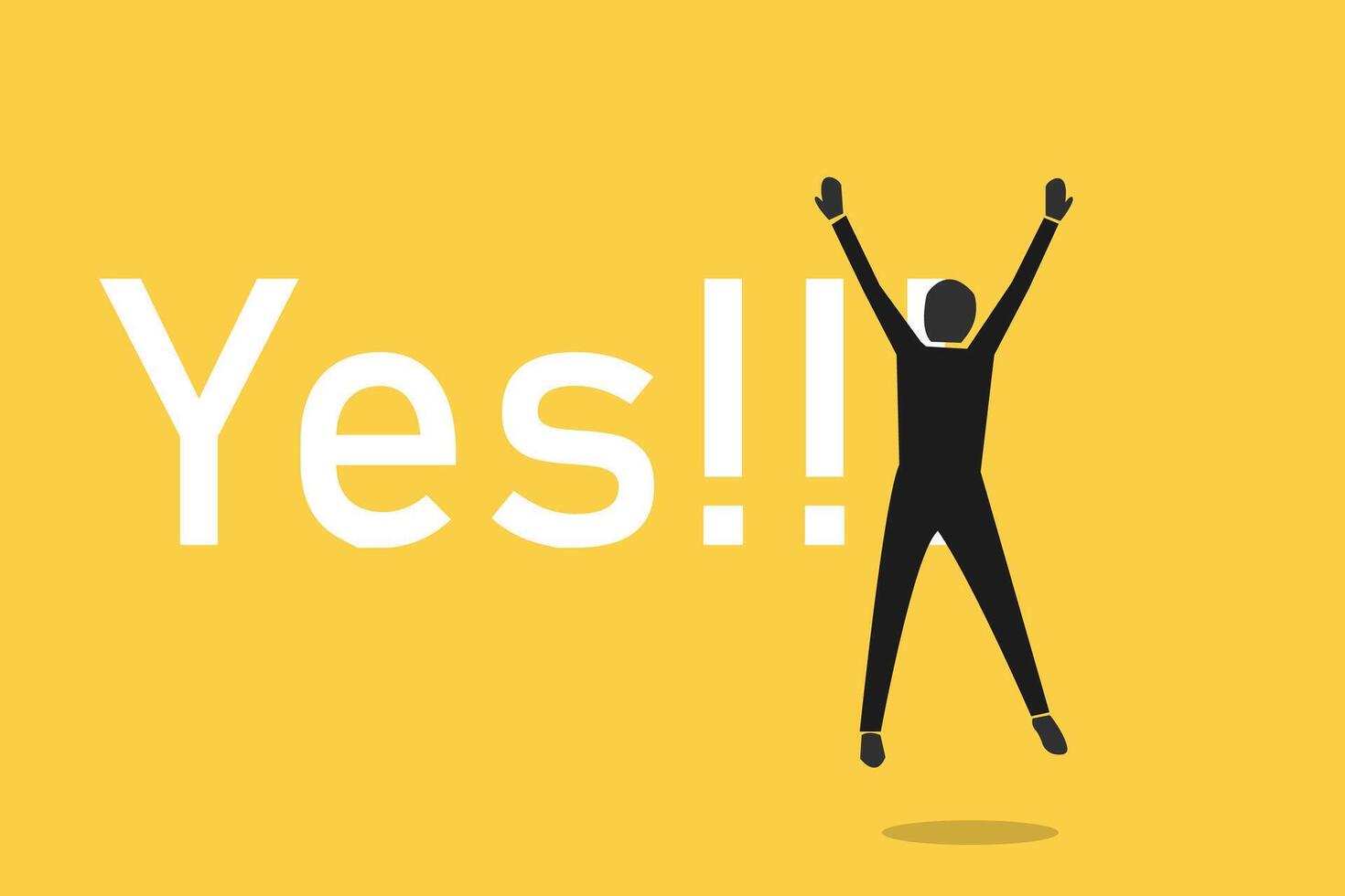 Happy businessman jump high feel because of success yes agreement or get a job vector