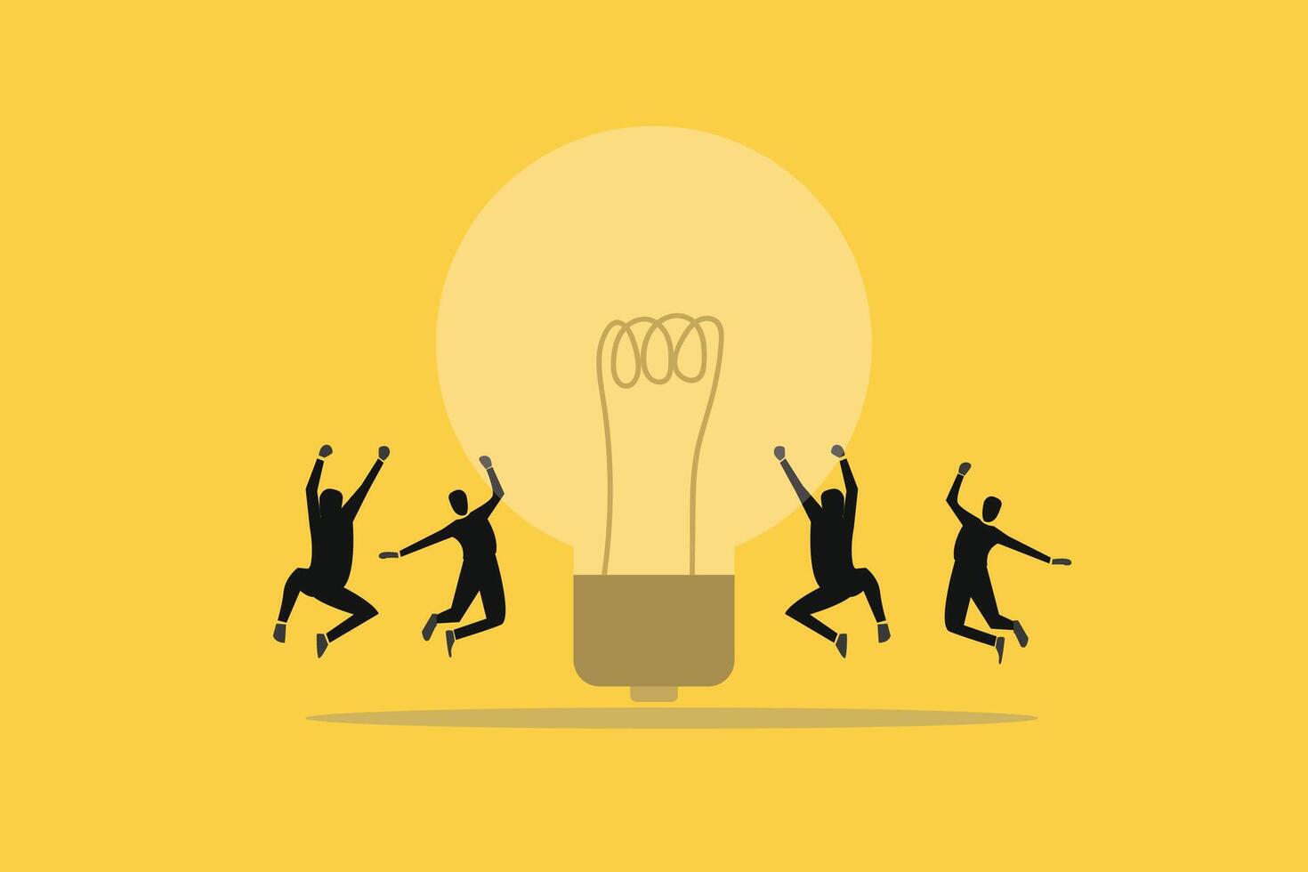 Businessman jump high get idea. Concept of New idea, brainstorming, innovation, success vector