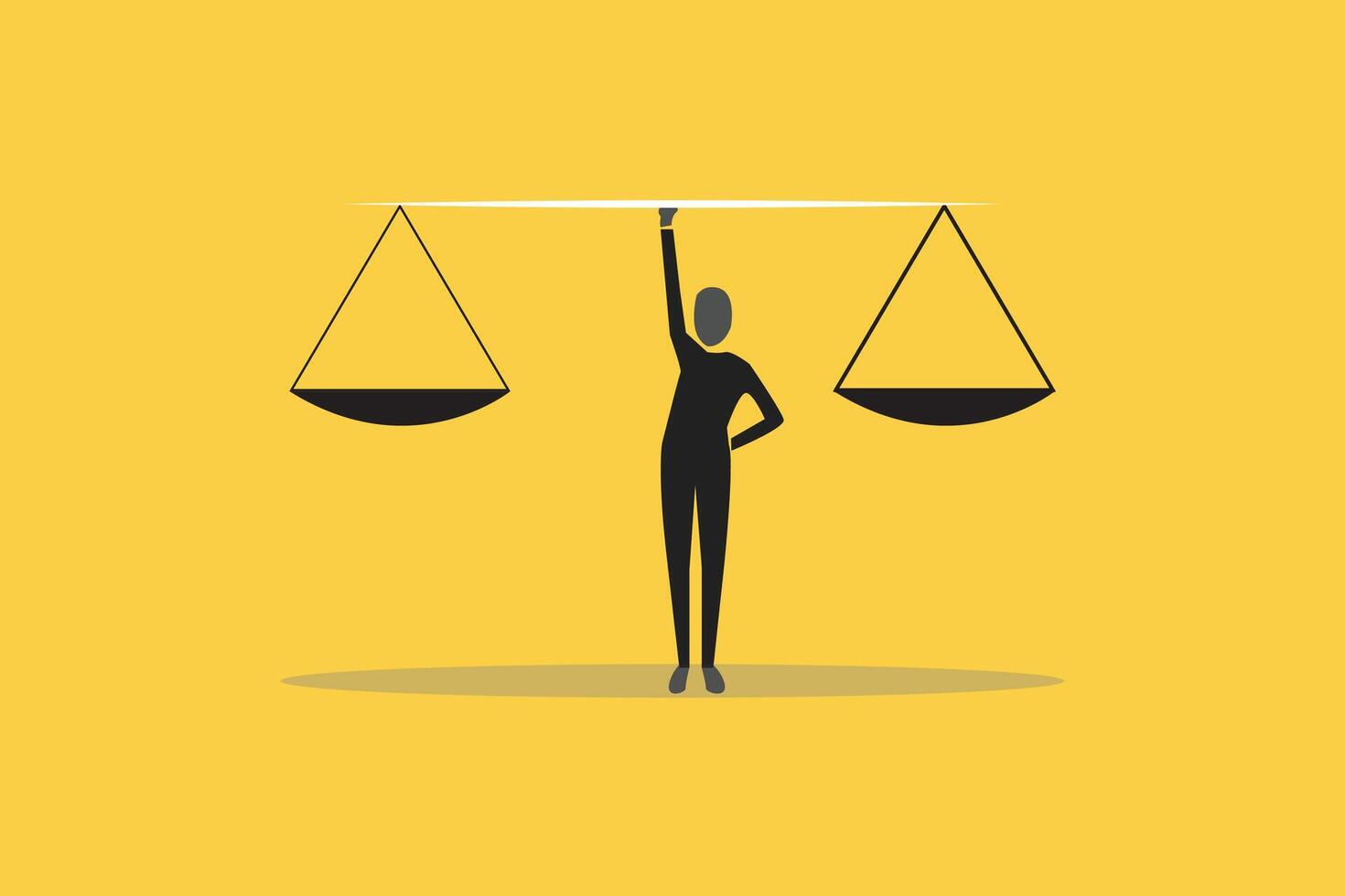 Businessman lift balance ethical scale. concept of Principles and business ethic to do right things vector