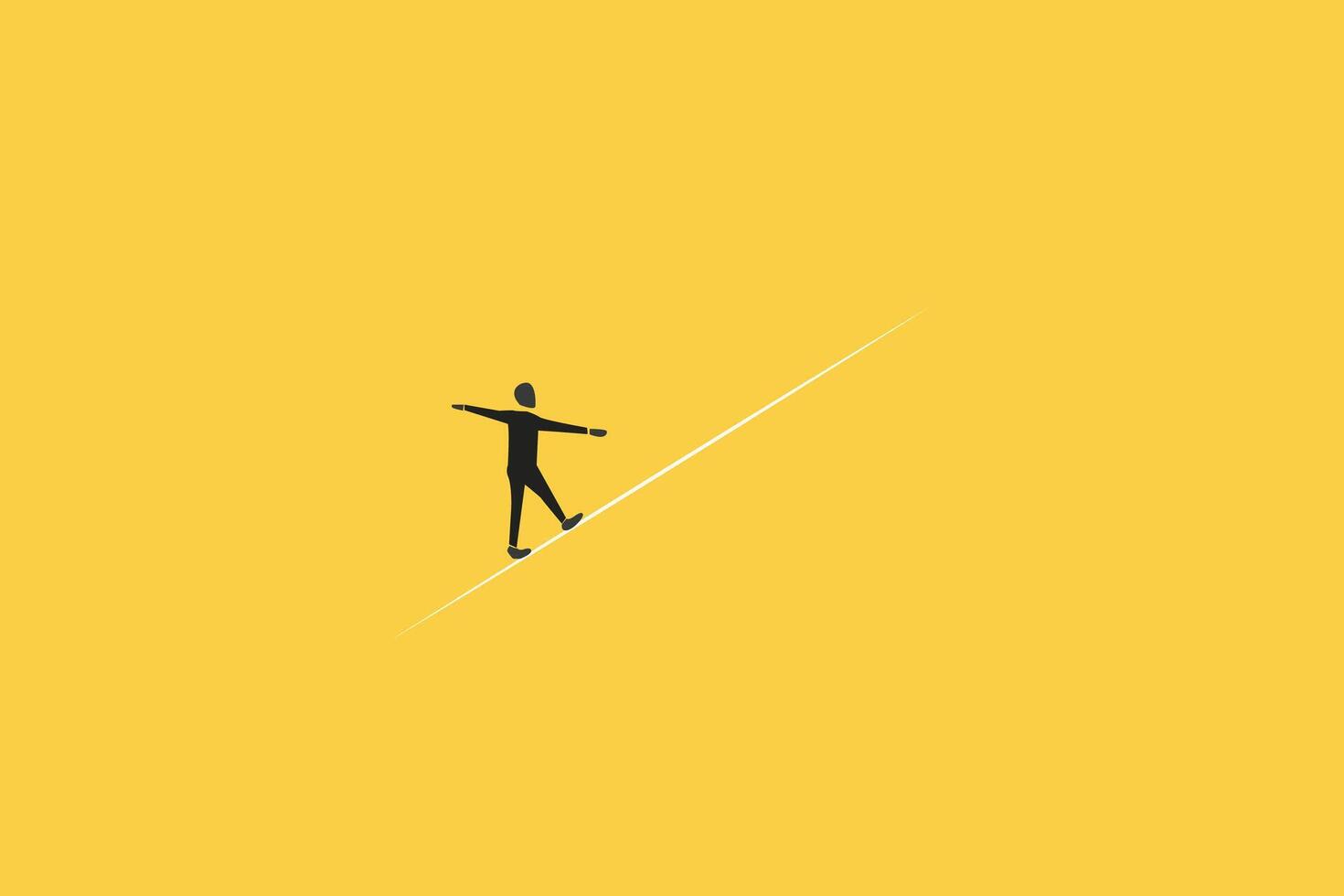 Businessman trying to keep the balance between work and life vector