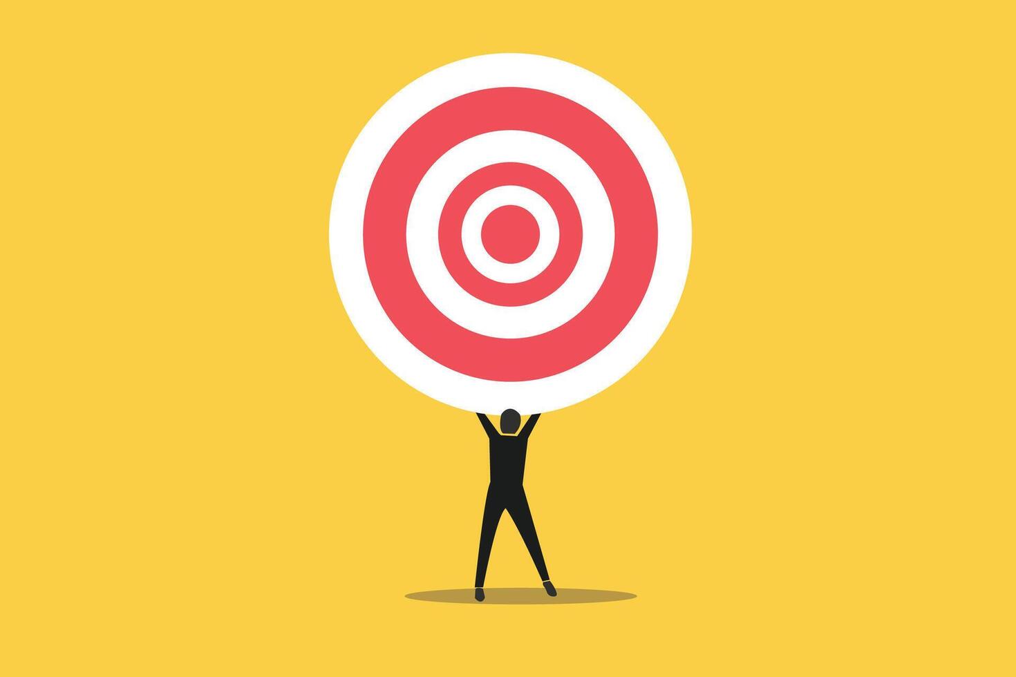 Businessman lifting a target. concept of Reach target or reach goal, success, achievement or growth, challenge and motivation vector