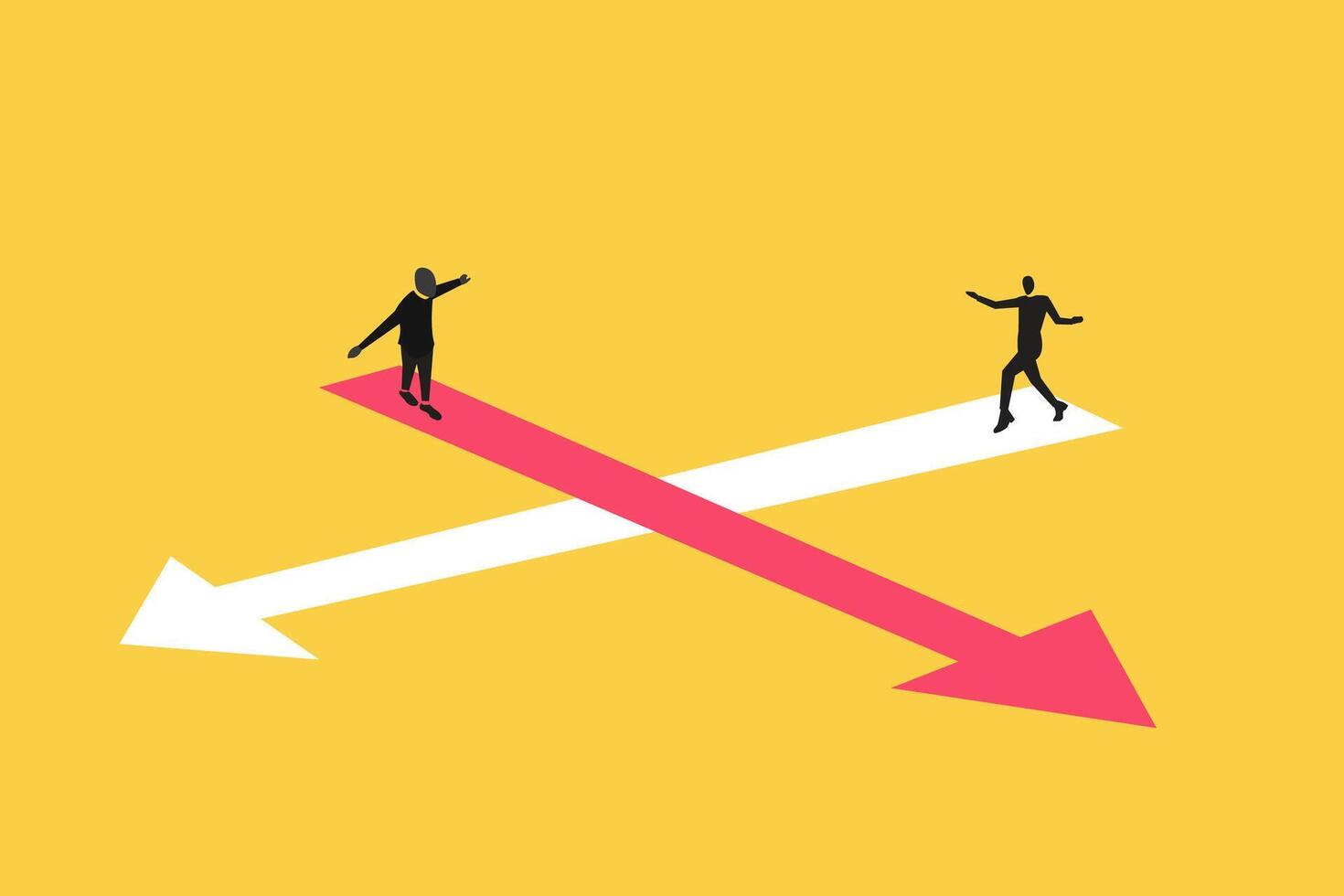 businessmen walking at path the possibility of successful career growth. success, opportunity and growth concept vector