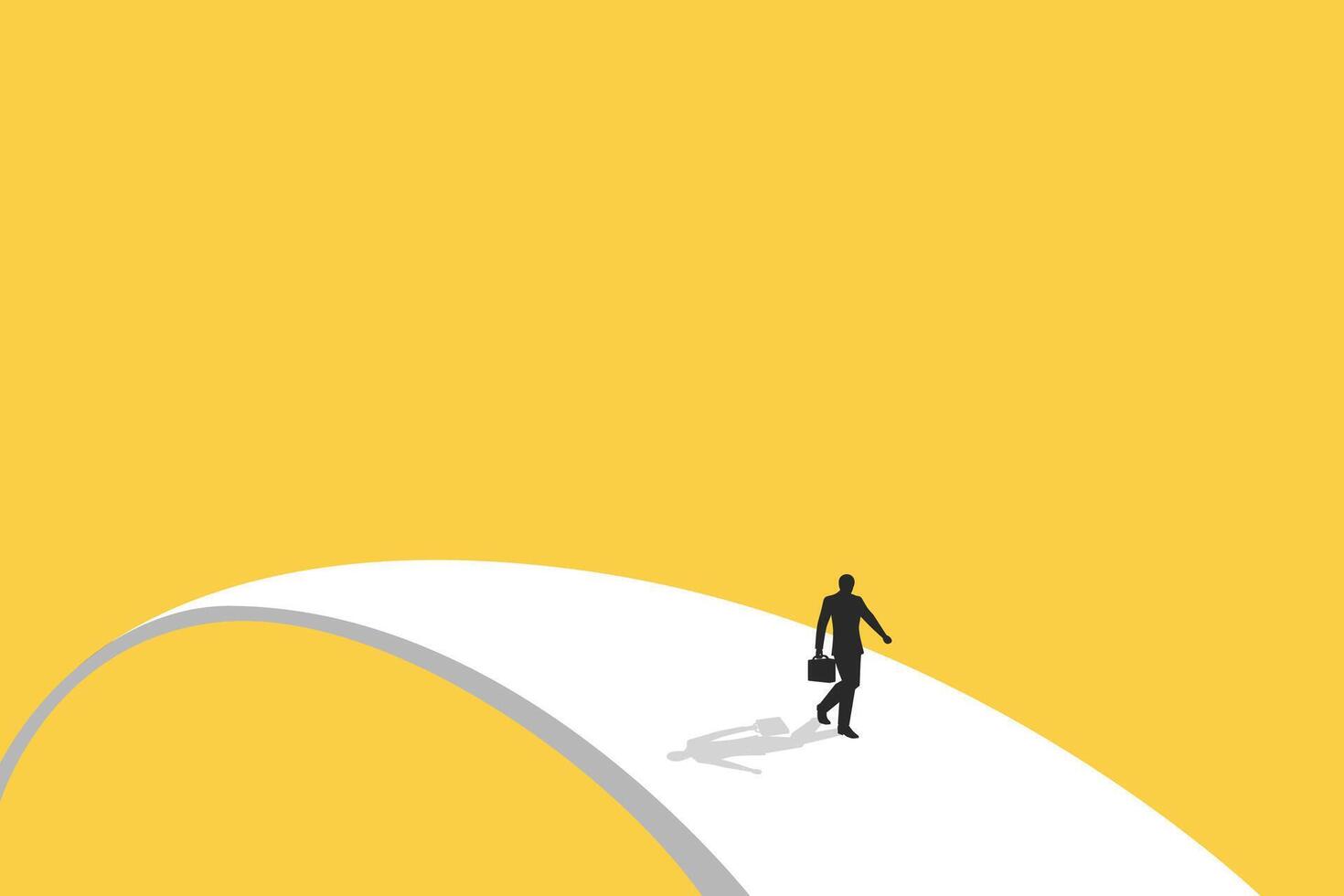 Businessman follow a path for business opportunities. visionary leadership different business routes. Symbol of ambition, motivation and long road ahead vector