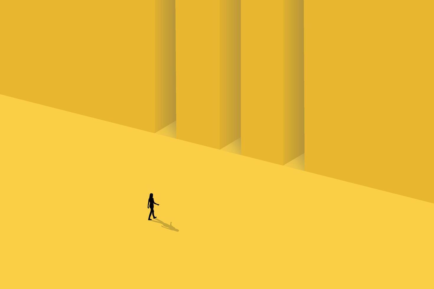 Concept of businessman choosing the right gate. Direction way concept. Symbol of new job, success, ambition and motivation. Planning and strategy. 1 vector