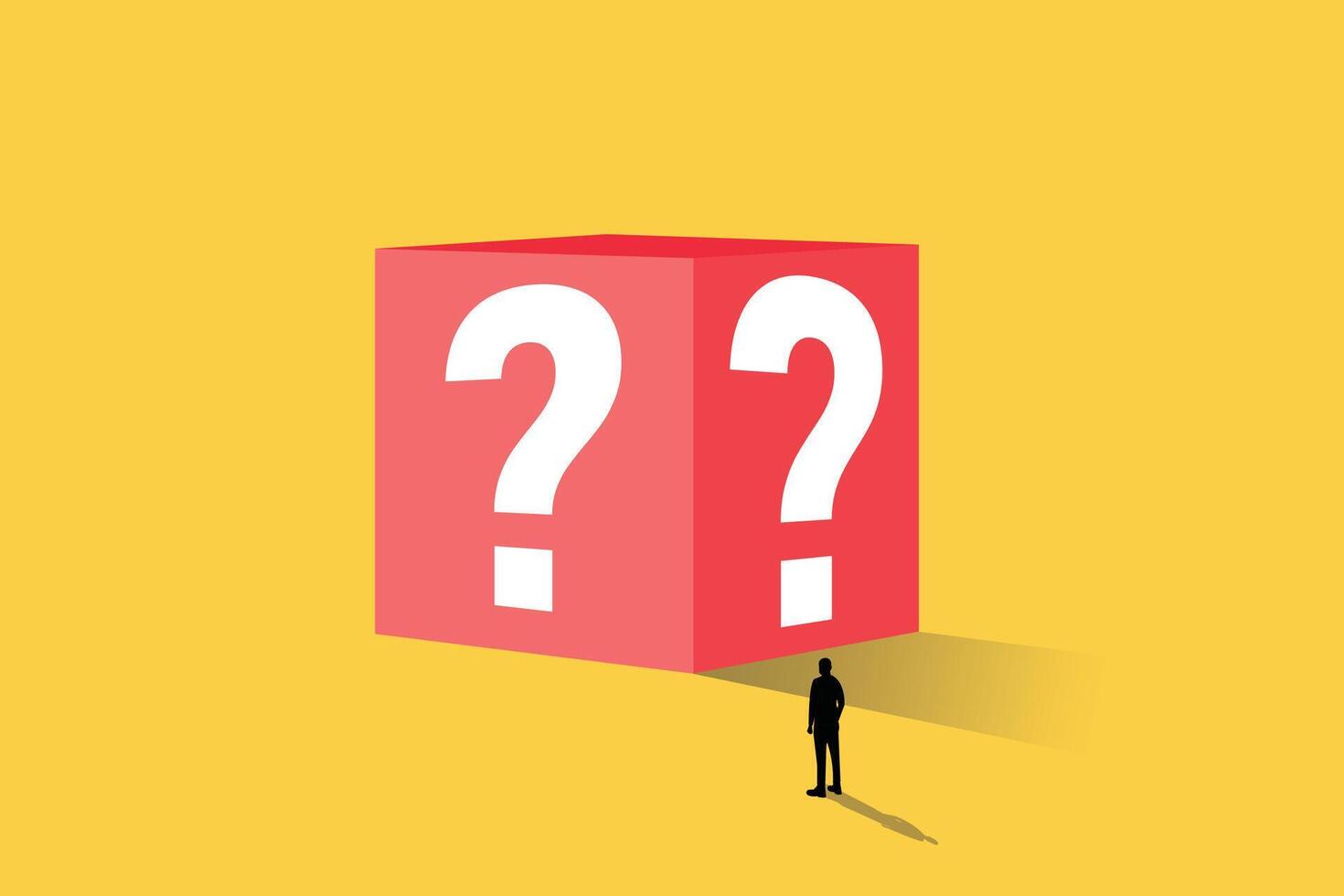 Businessman with mystery box. concept of chance to win, analyze opportunity and forecast future vector