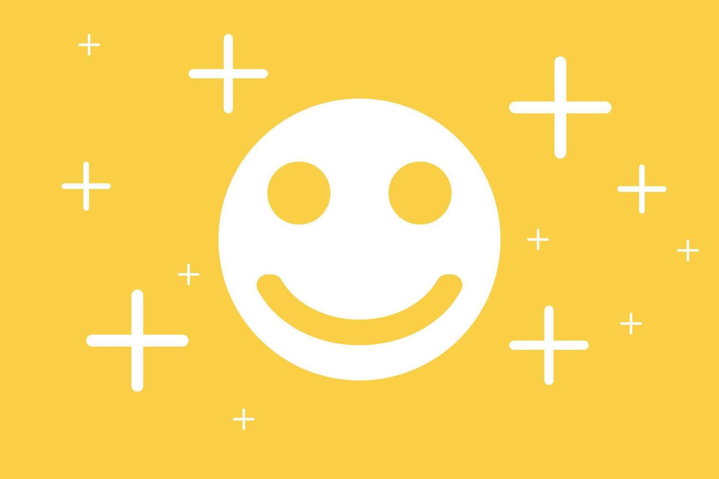 Happy smile sign and good feedback rating. concept of think positive, customer review, assessment, satisfaction, Calm mood, good mental health, good mood vector