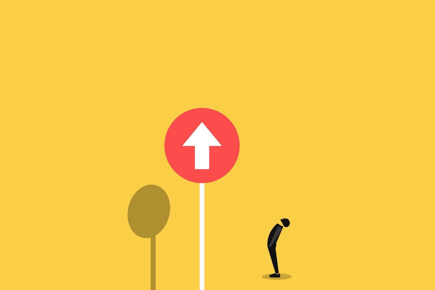 Businessman looking at path the possibility of successful career growth vector