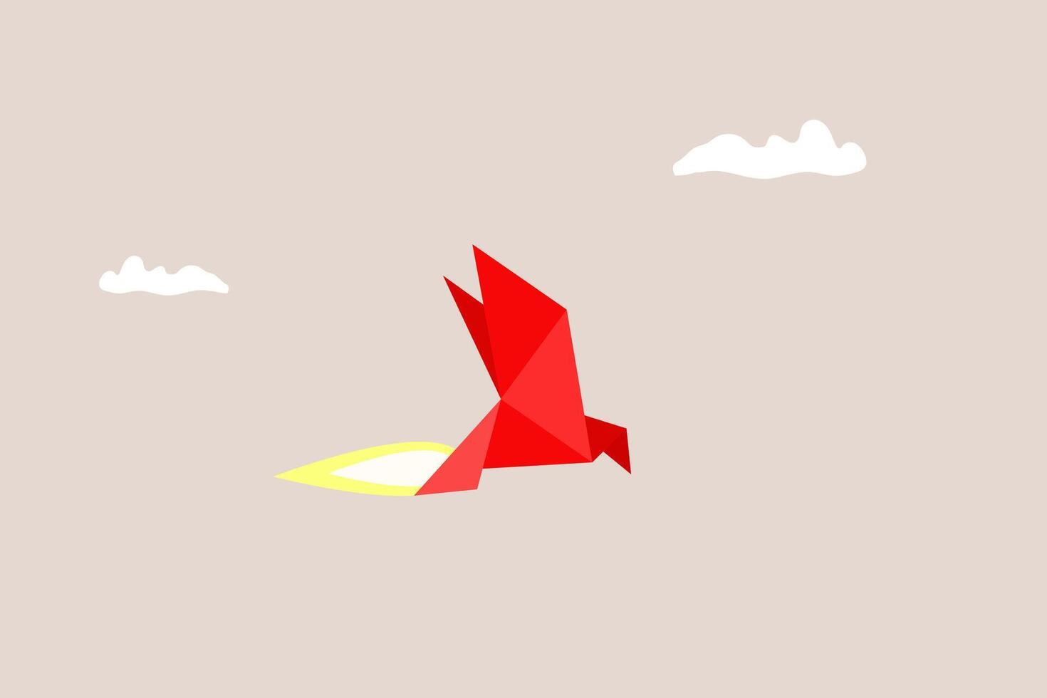 Ideas inspiration concepts with rocket origami paper bird. Business creativity and inspiration concepts . motivation for success vector