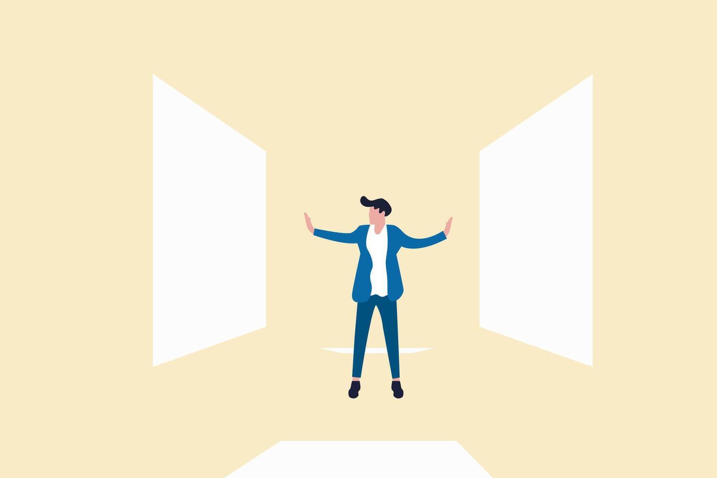 Businessman presenting with digital virtual screen vector