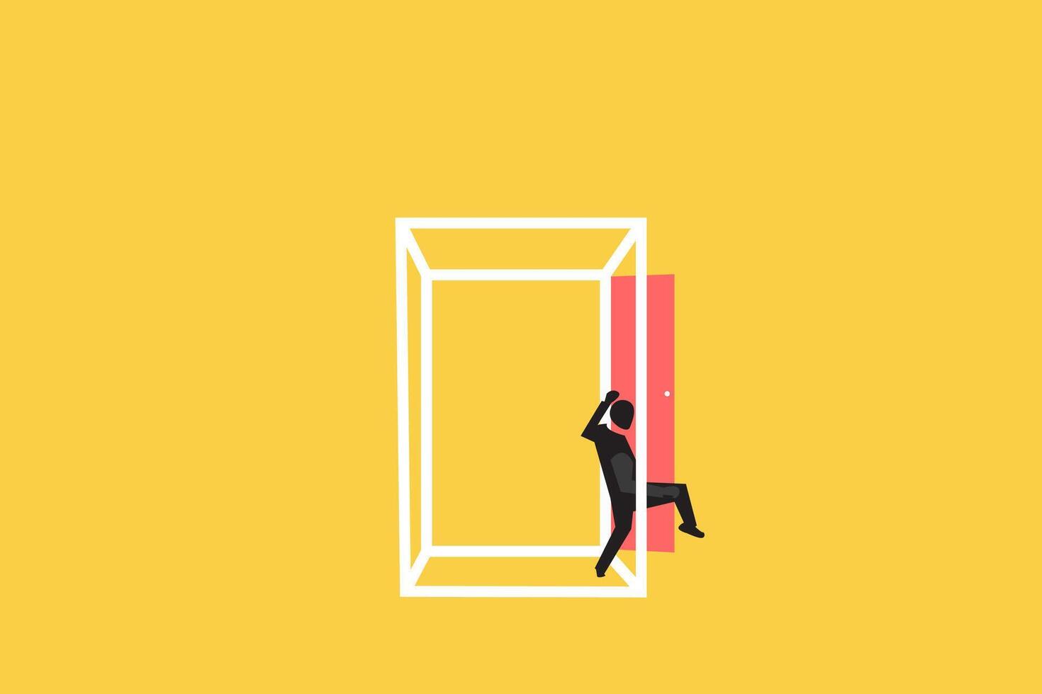 businessman success escape for freedom. Hopefulness motivation to solve problem concept vector