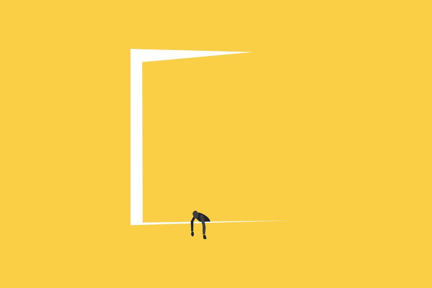 Business crisis, depression or burnout syndrome concept. Symbol of stress, recession, failure vector