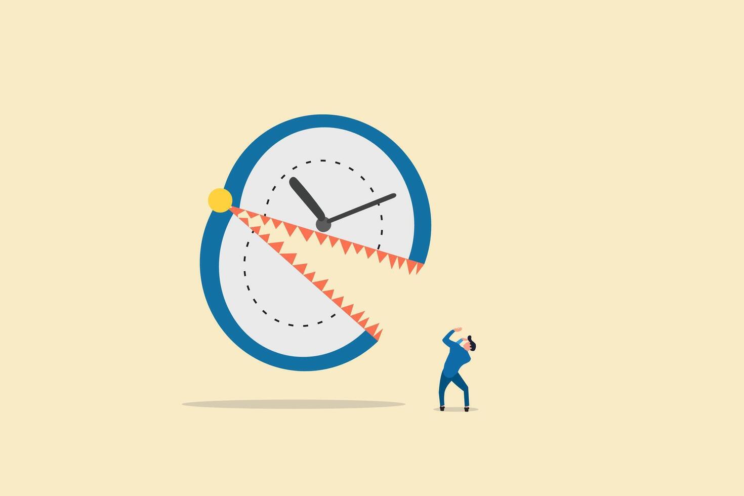 Business deadline concept. businessman under pressure of time. Symbol of work under pressure, stress vector