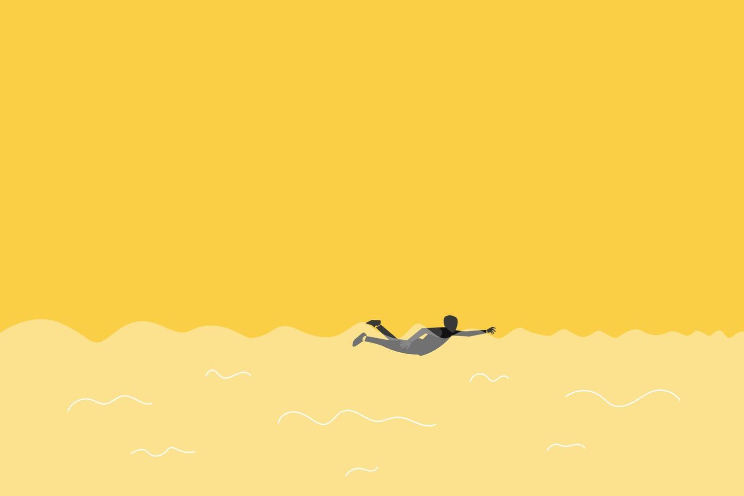 Swimmer illustration from side view in the sea or ocean.concept of Sports, healthy, and lifestyle. Eps10 illustration vector