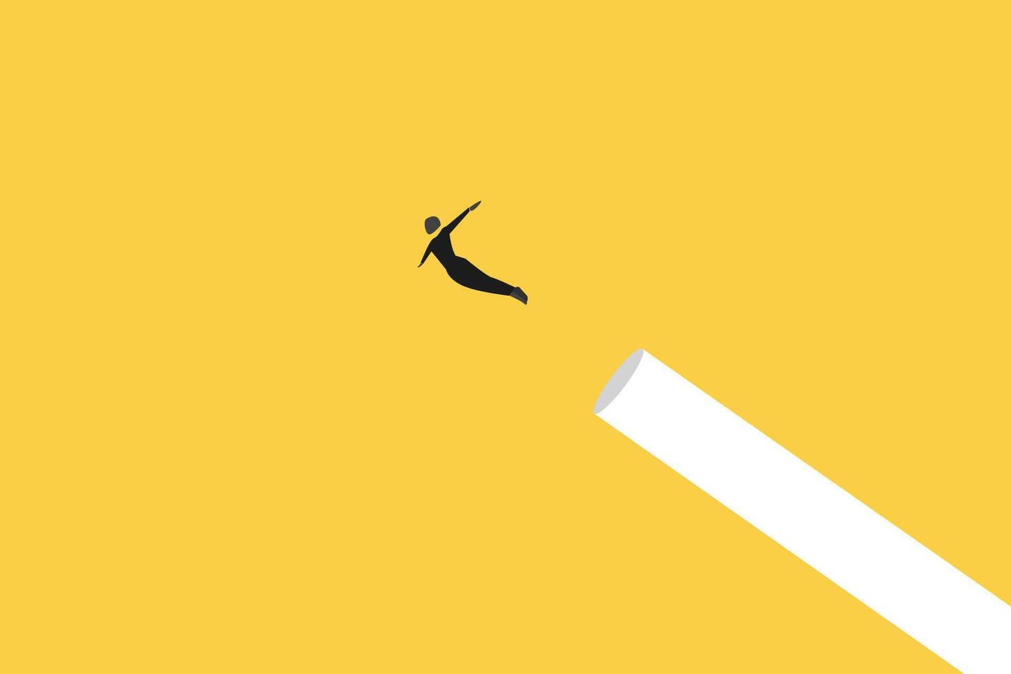 Ambition concept with businessman jump to get Success. achievement and motivation business symbol vector