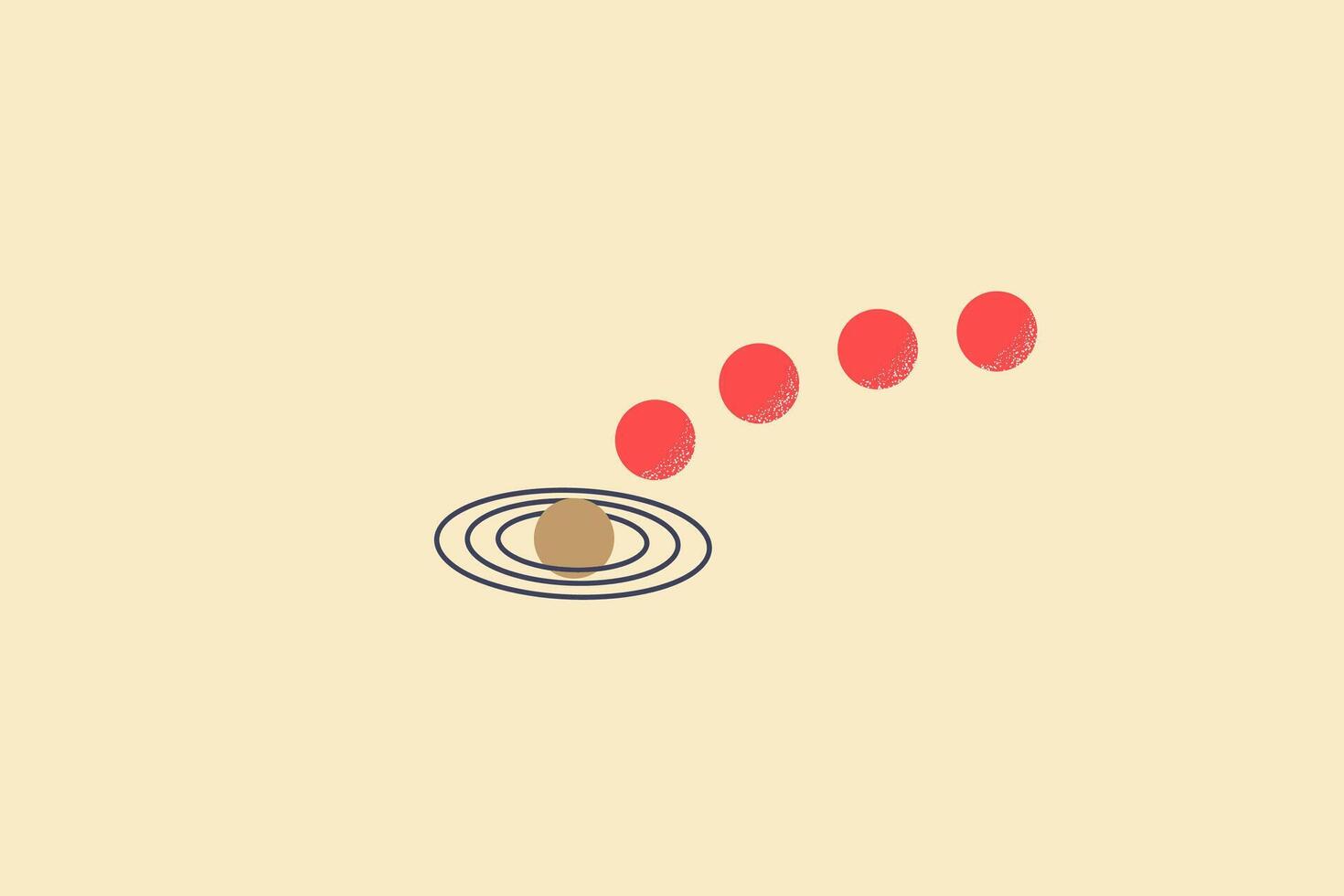 brown leader ball leading red. concept of opportunity, goal, success, teamwork and business strategy. Eps10 illustration. vector